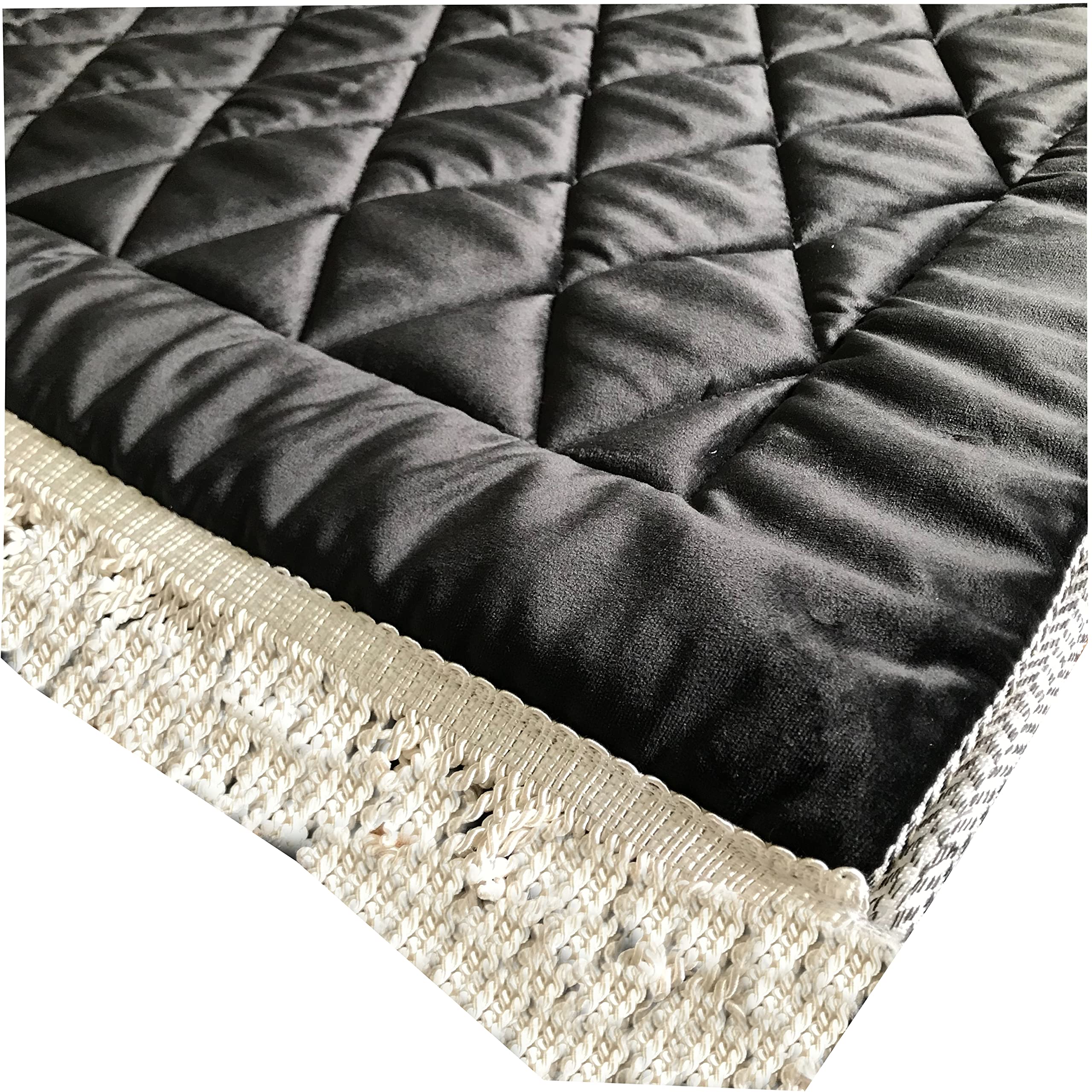 Bardzo gruby wyściełany (wyściełany) dywanik modlitewny z pudełkiem prezentowym - rozmiar: 120 x 70 x 5 cm (czarny)