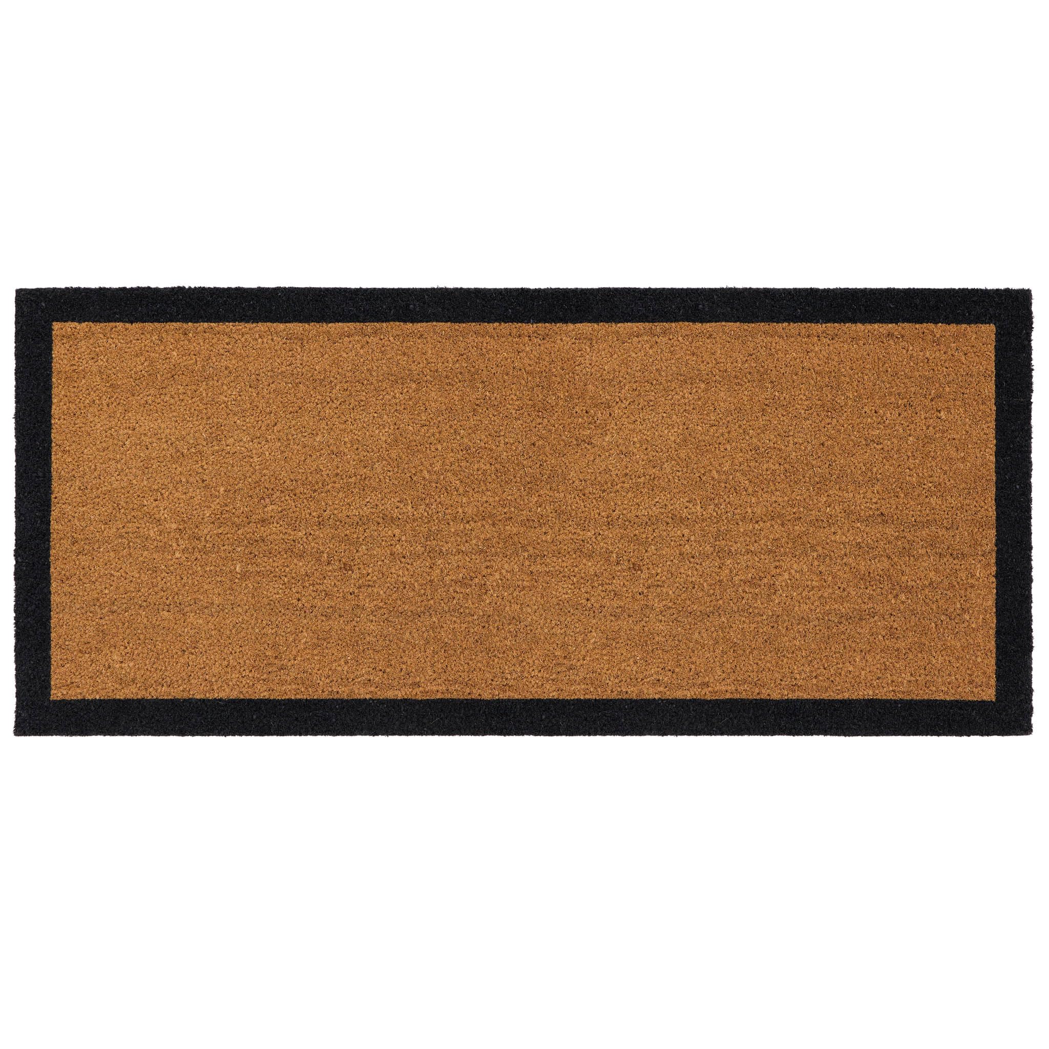 My Mat Printed Coir Border Black Doormat, Perfect for Indoor and Outdoor Use, Large Welcome Mat for Front Door, Entryway and Patio 55x125cm