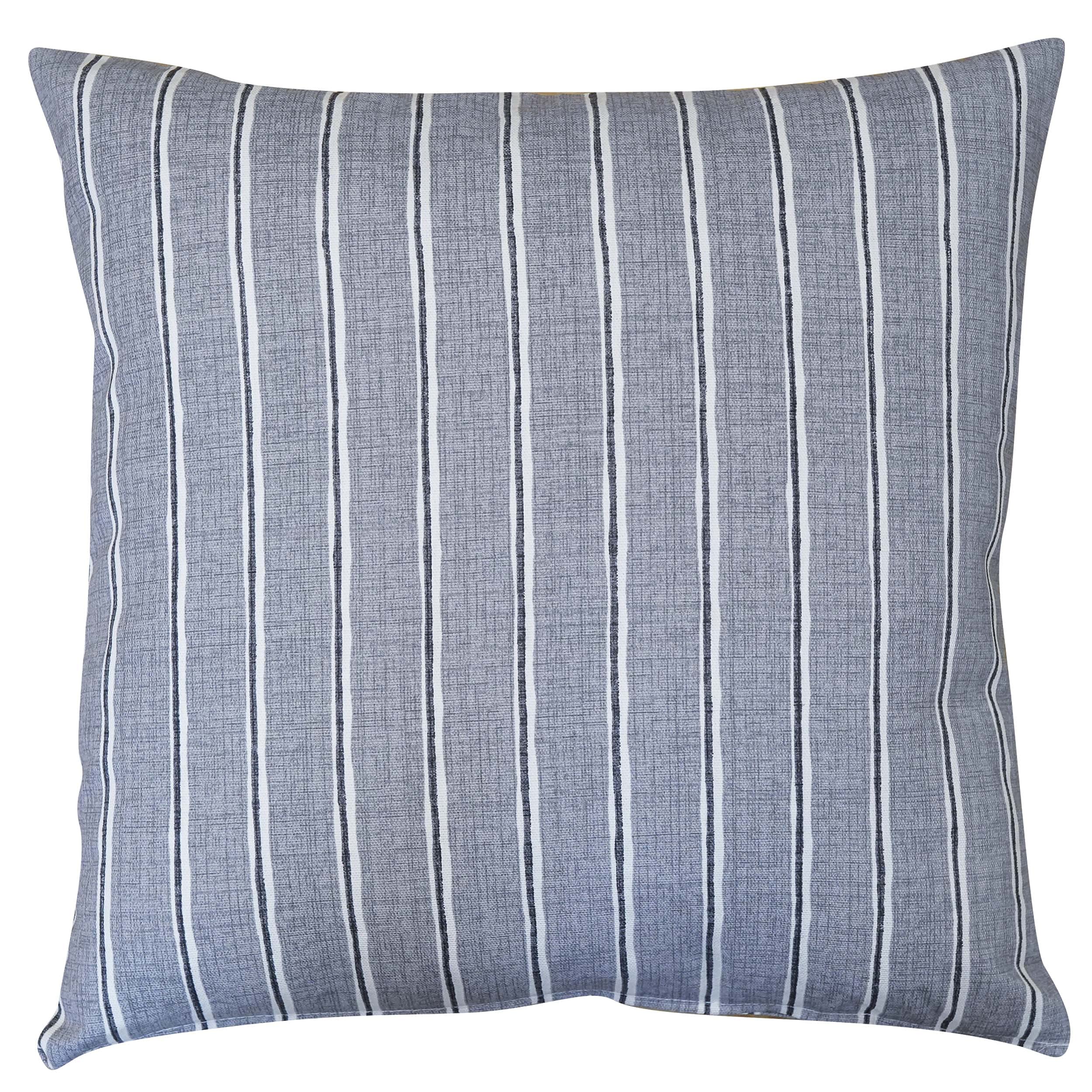 Linen Loft Grey Cambridge Stripe Cushion Cover. Soft Dove Chalk Stripe, Summer Nautical Inspired Style, 100% Sustainable Cotton. 17X17 Square. Cover Only.