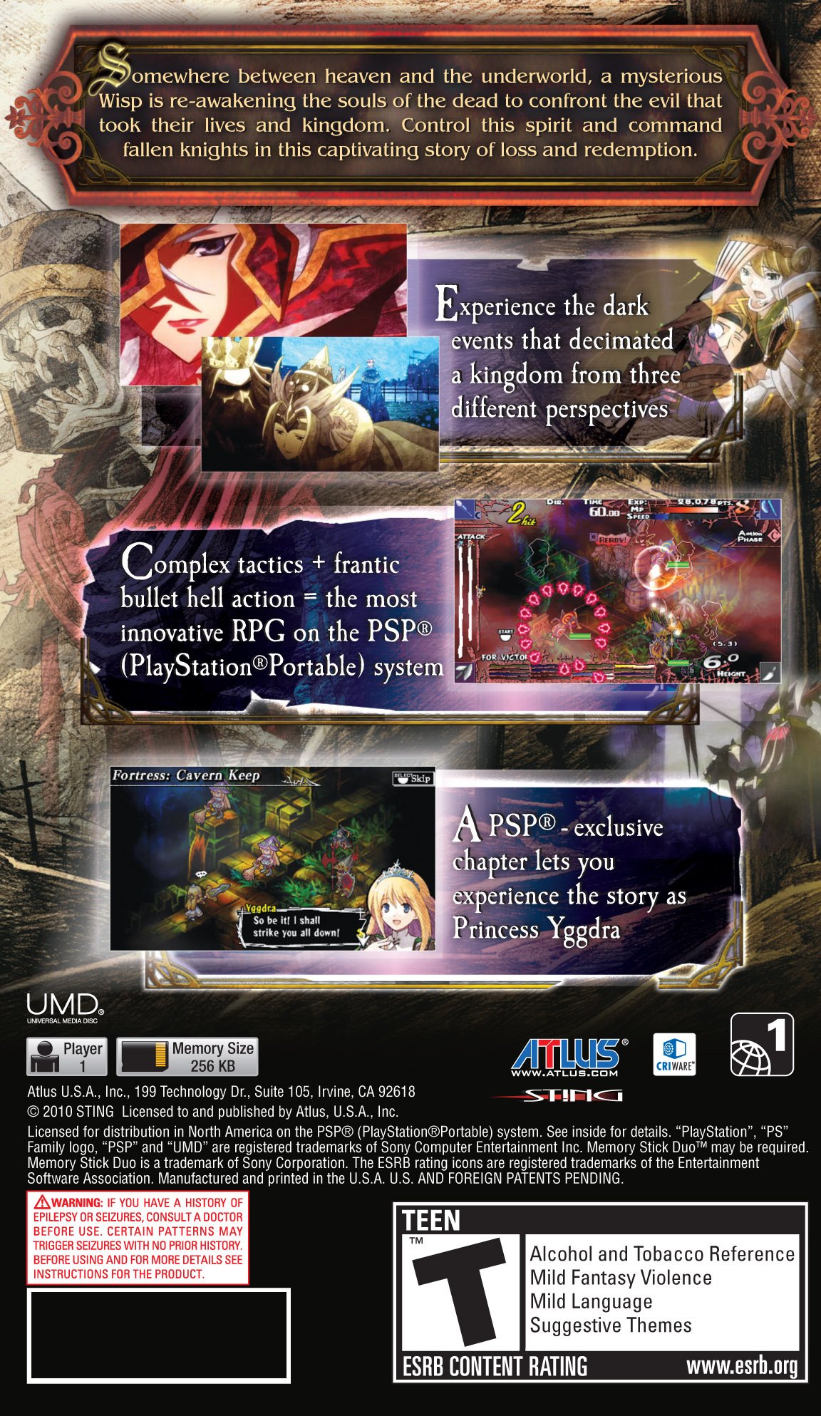 Atlus Knights in the Nightmare, PSP - Juego (PSP, PlayStation Portable (PSP), Estrategia, T (Teen))