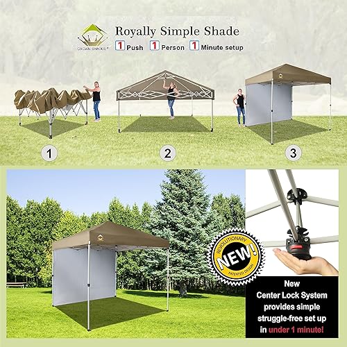 Miniatura 159 de CROWN SHADES - Toldo desplegable de 10 x 10 pies con 1 pared lateral, tienda de campaña de playa que se arma con solo presionar un botón, glorieta