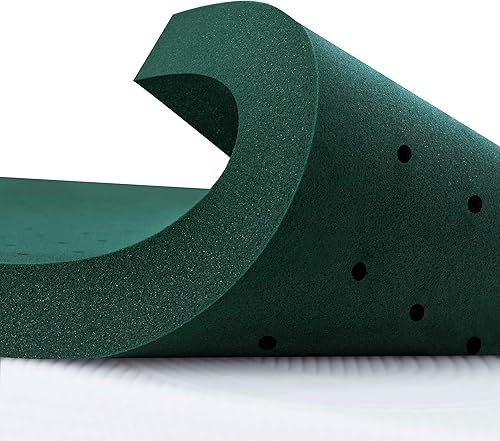 CHUN YI Cubrecolchón con infusión de gel de 2 pulgadas, espuma viscoelástica refrescante, transpirable, soporte corporal ventilado (matrimonial, 2