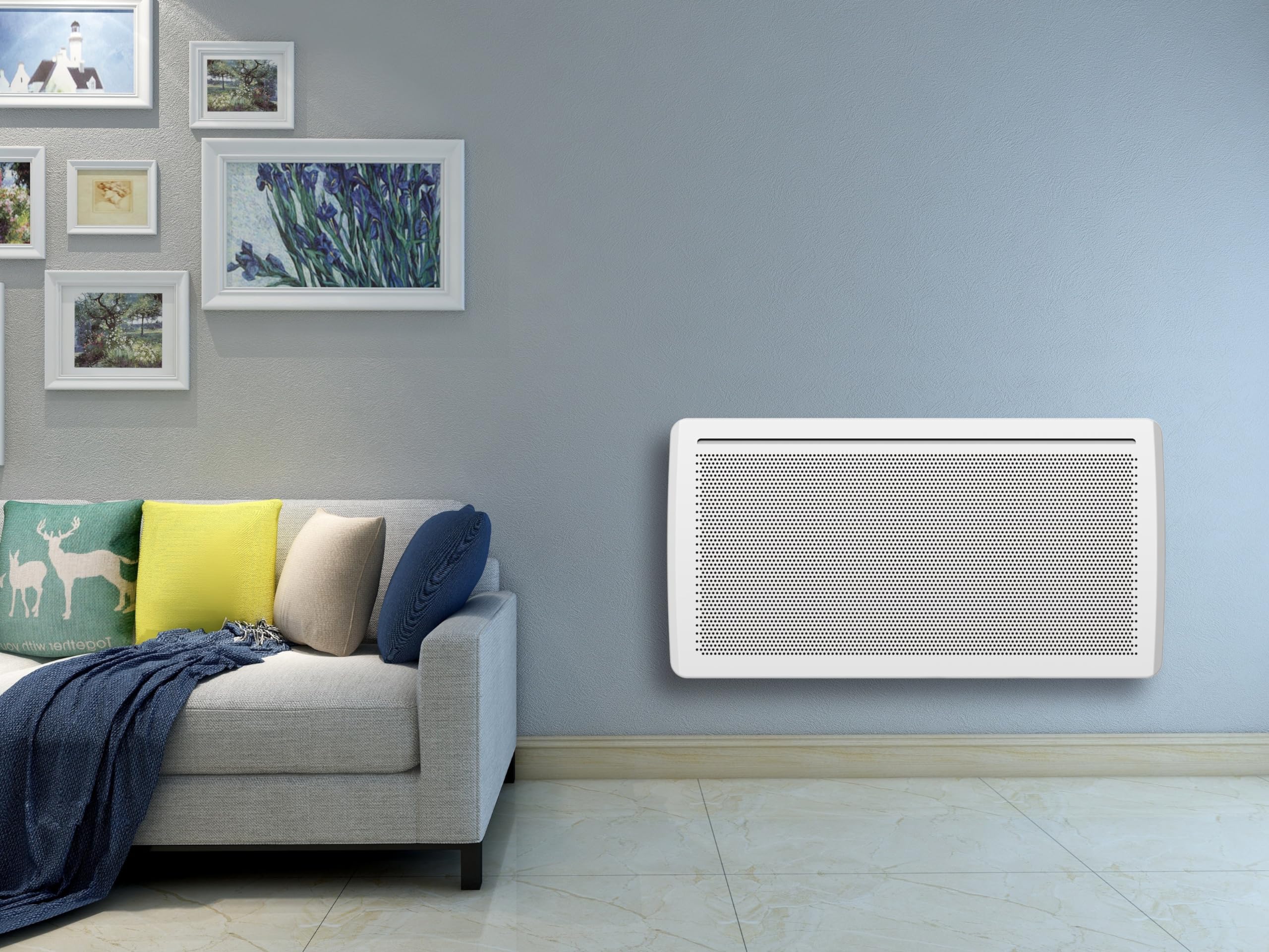 BESTHERM - Radiateur électrique fixe panneau rayonnant 1500W TALYA horizontal blanc