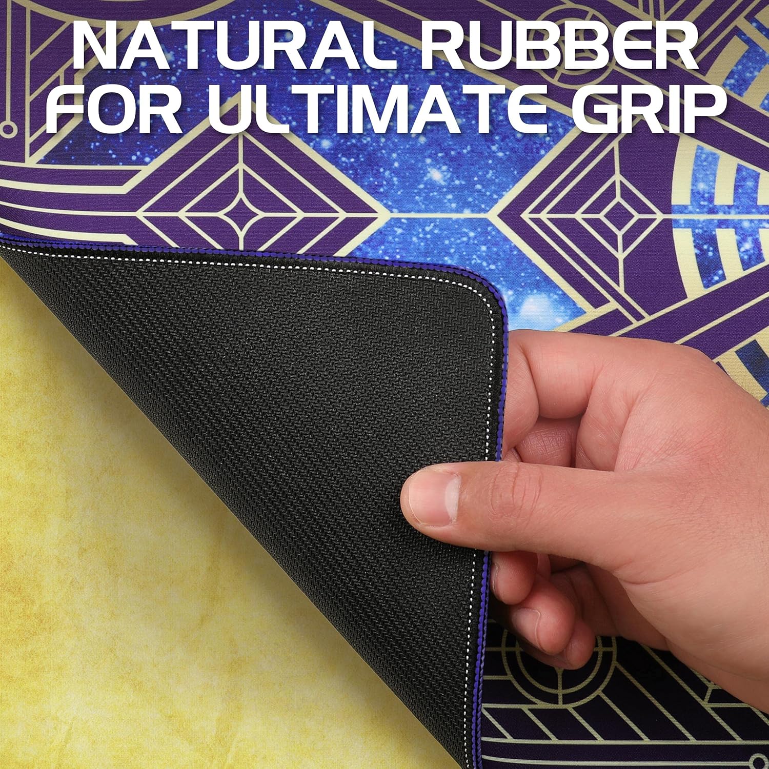 ENHANCE TCG Playmat - Tabletop Card Playmat with Stitched Edges, Smooth Surface, and Drawstring Travel Pouch - Compatible with MTG, YuGiOh, Pokemon, Lord of The Rings, and Other TCG and LCG - Stars