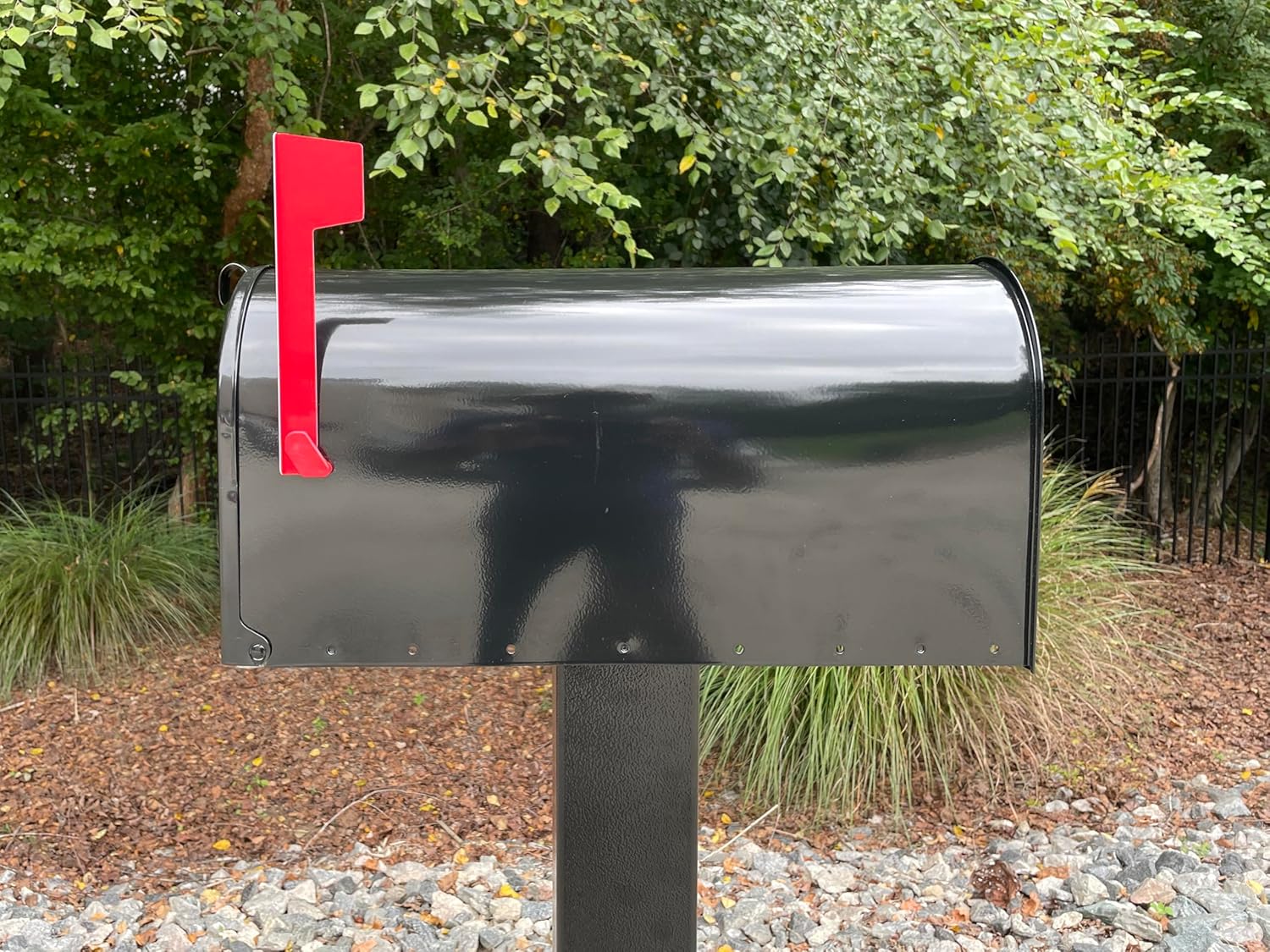 Large Black Mailbox - with MyMailCrate Sliding Tray Included, Mailbox Insert, Extender