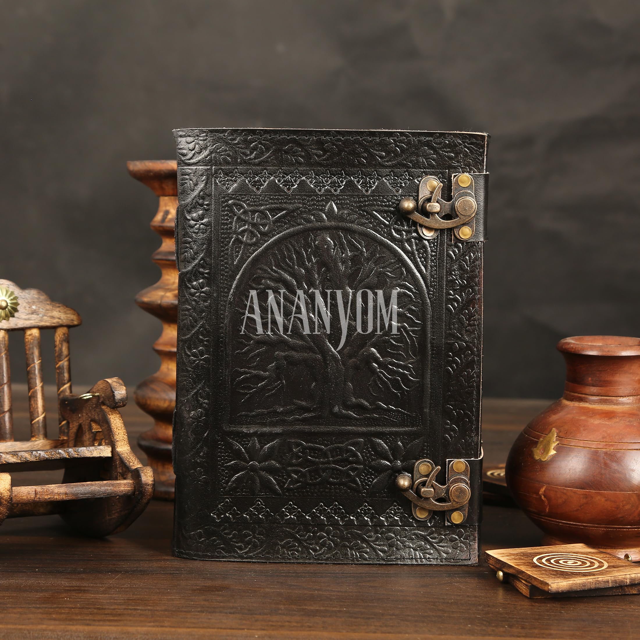 Triquetra Levensboom Leren Dagboek rood | Boutique - Boutique