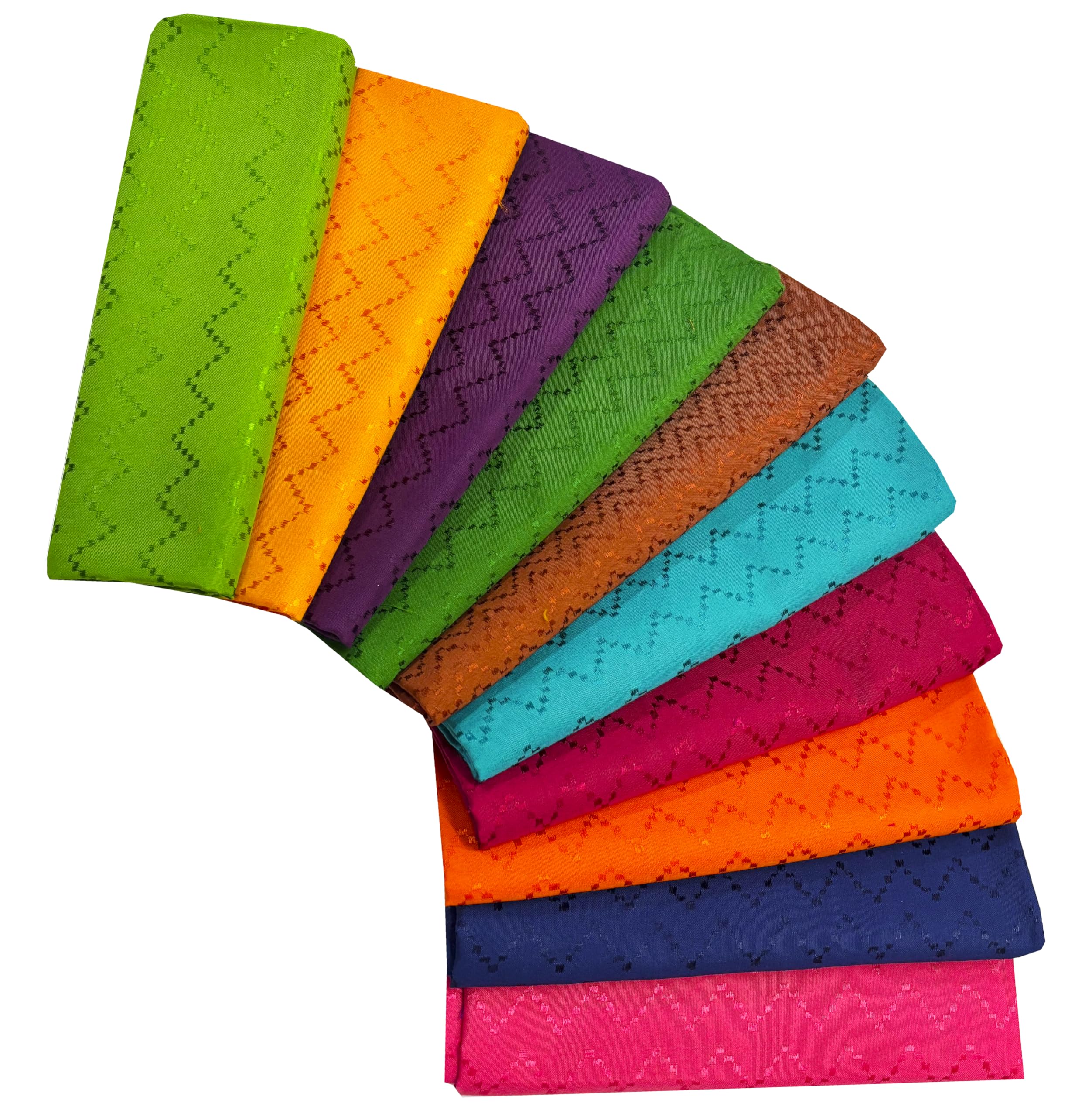 Blouse Piece Material for Women 1meter Unstitched Chikan fabric Wedding,Navratri, Durga Puja, Oti Bharan, Ugadi, Vastradanam Poly- Cotton Blouse Piece for gift, Pack of 10