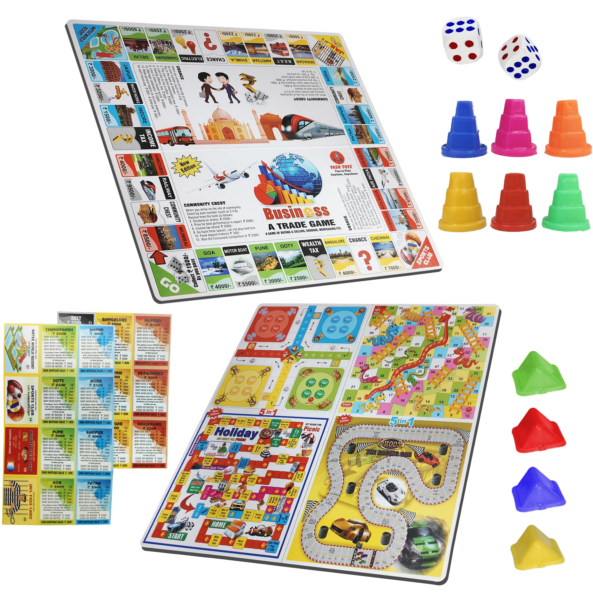 Tod2Teen 5 in 1 Senior Business Board Games for Kids with Notes - The Race Car, Picnic, Ludo, Snakes & Ladders Games | 2-4 Players Indoor & Outdoor, Travel Game Set – Multicolor (Big Size) (B0DBZVBMQK) Amazon Price History, Amazon Price Tracker
