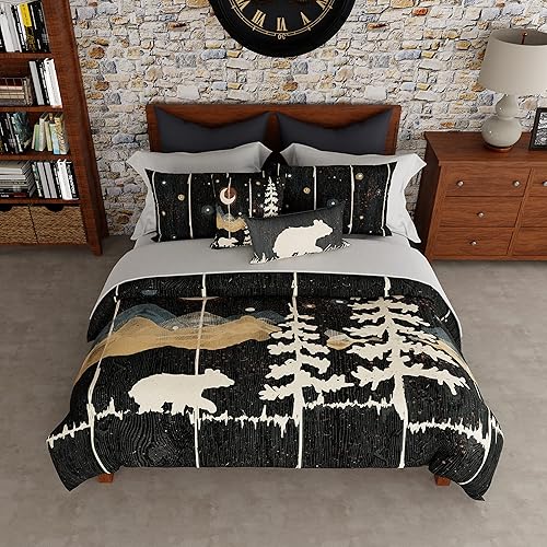 Miniatura 3 de Edredón matrimonialqueen con oso iluminado por la luna de Donna Sharp, para alojamiento  Para camas tamaño Queen y tamaño matrimonial, lavable a