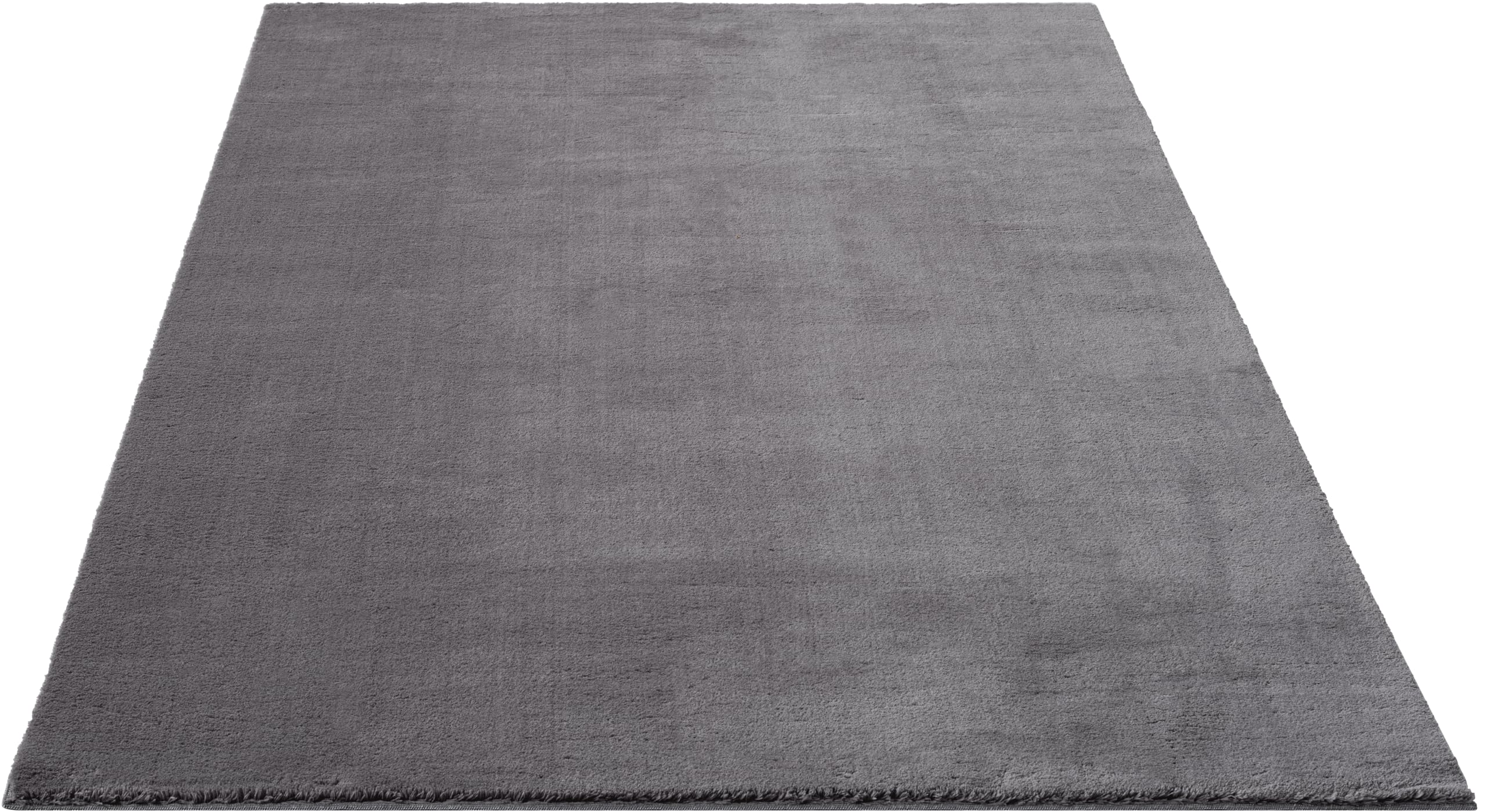 Mia's Teppiche Comfort Moderner Flauschiger Kurzflor Teppich, Anti-Rutsch Unterseite, Waschbar bis 30 Grad, Super Soft, Felloptik, Anthrazit, 300 x 400 cm
