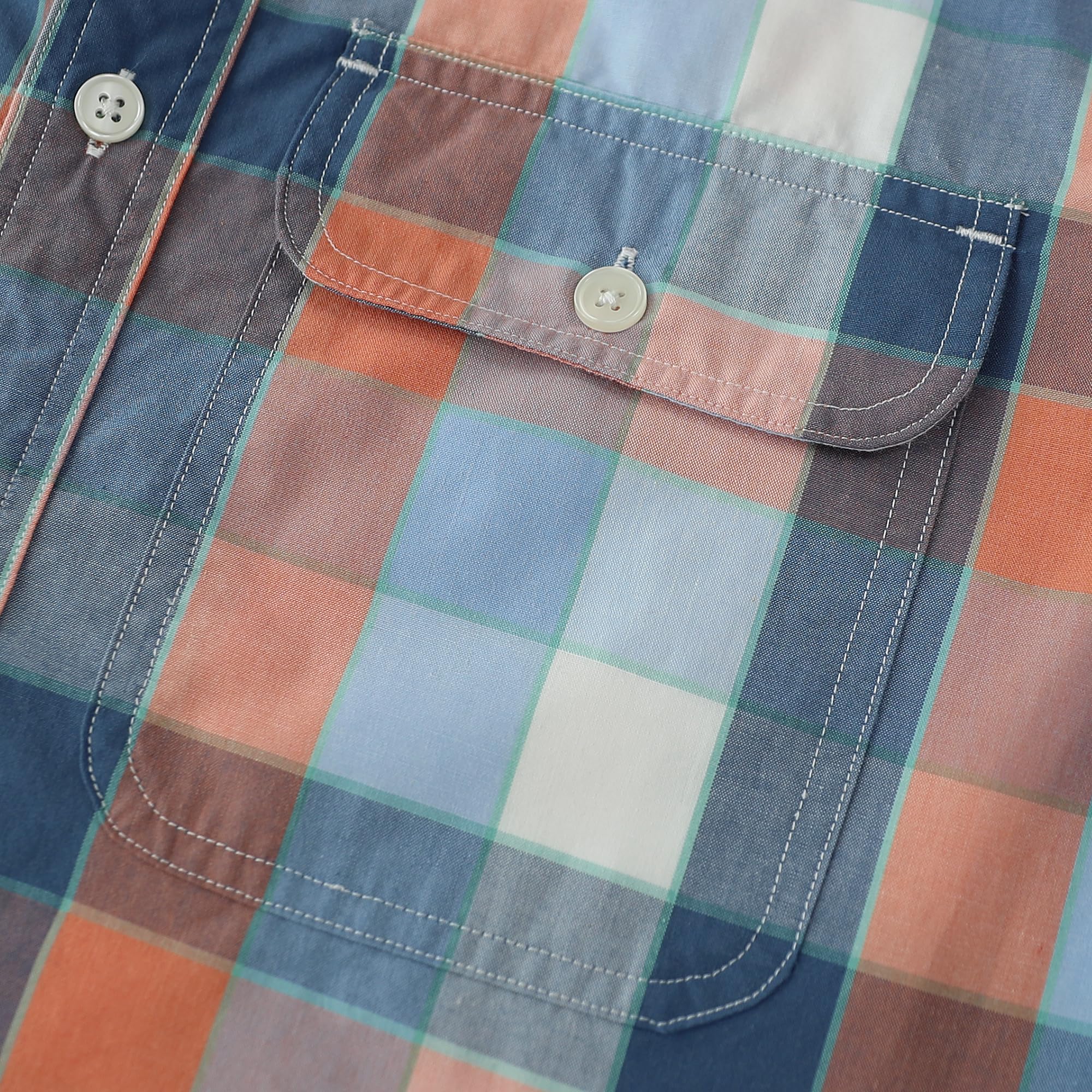 Dubinik® Camisas para Hombre de Manga Larga a Cuadros Prácticos Bolsillos Dobles Cómoda y Casual