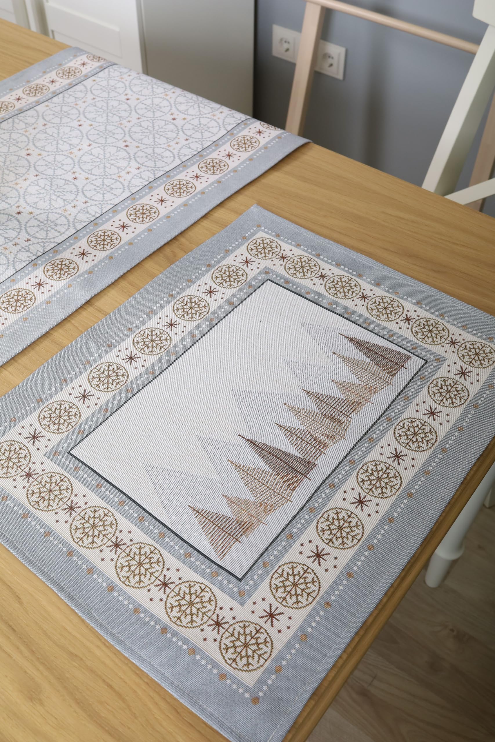 Decoración de mesa de Navidad, juego de 4 manteles individuales, 40x50 cm – Decoración de mesa de Navidad, decoración de Navidad para interiores - Decoración navideña, manteles individuales lavables