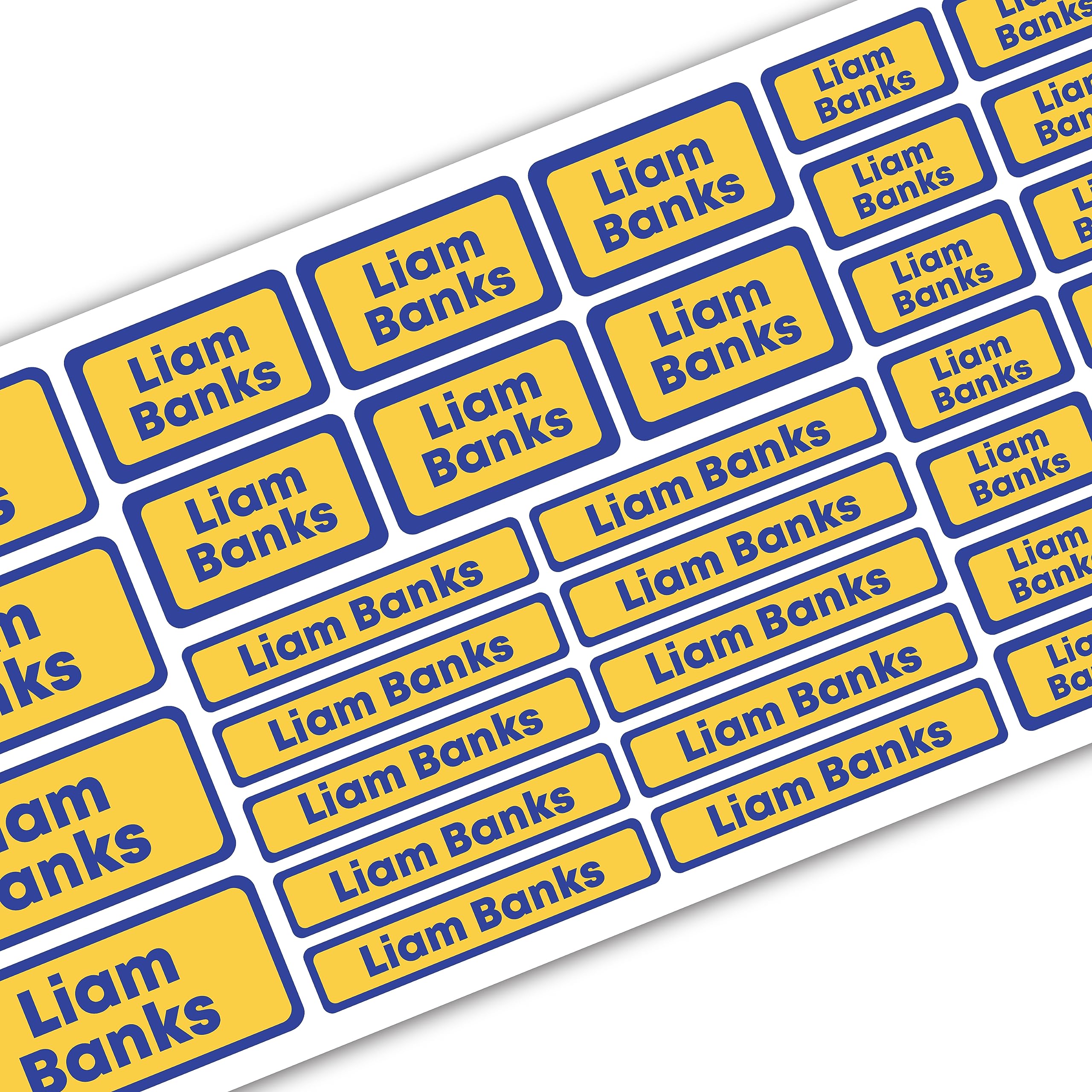 Assorted Size Custom Stick On Name Tags 99pcs – Personalized for Home Organization, School & Daycare Labels, Waterproof Name Labels for Kids, Adults,