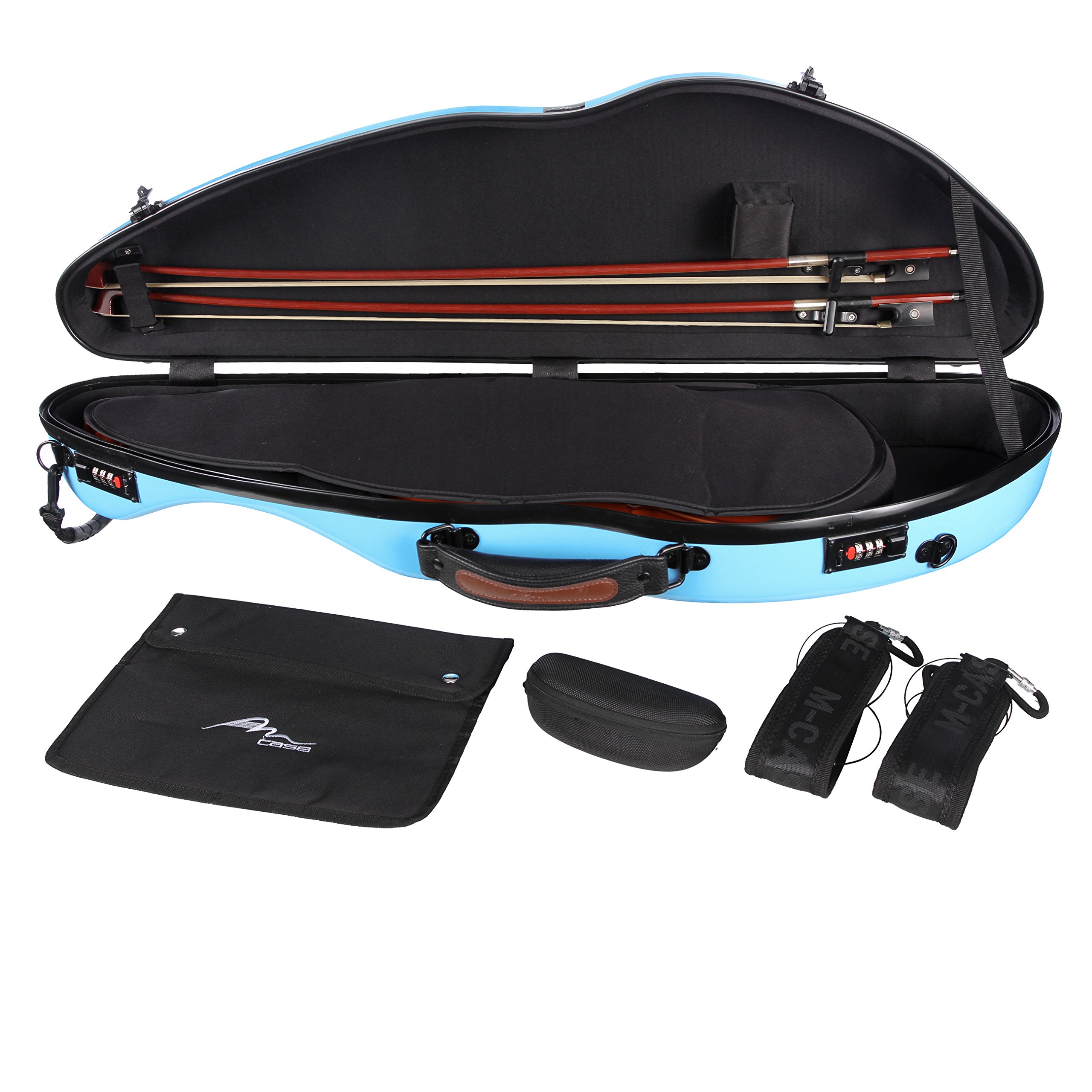 Futerał skrzypcowy Fiberglass 4/4 Safe Flight niebieskie niebo M-case + torba na nuty
