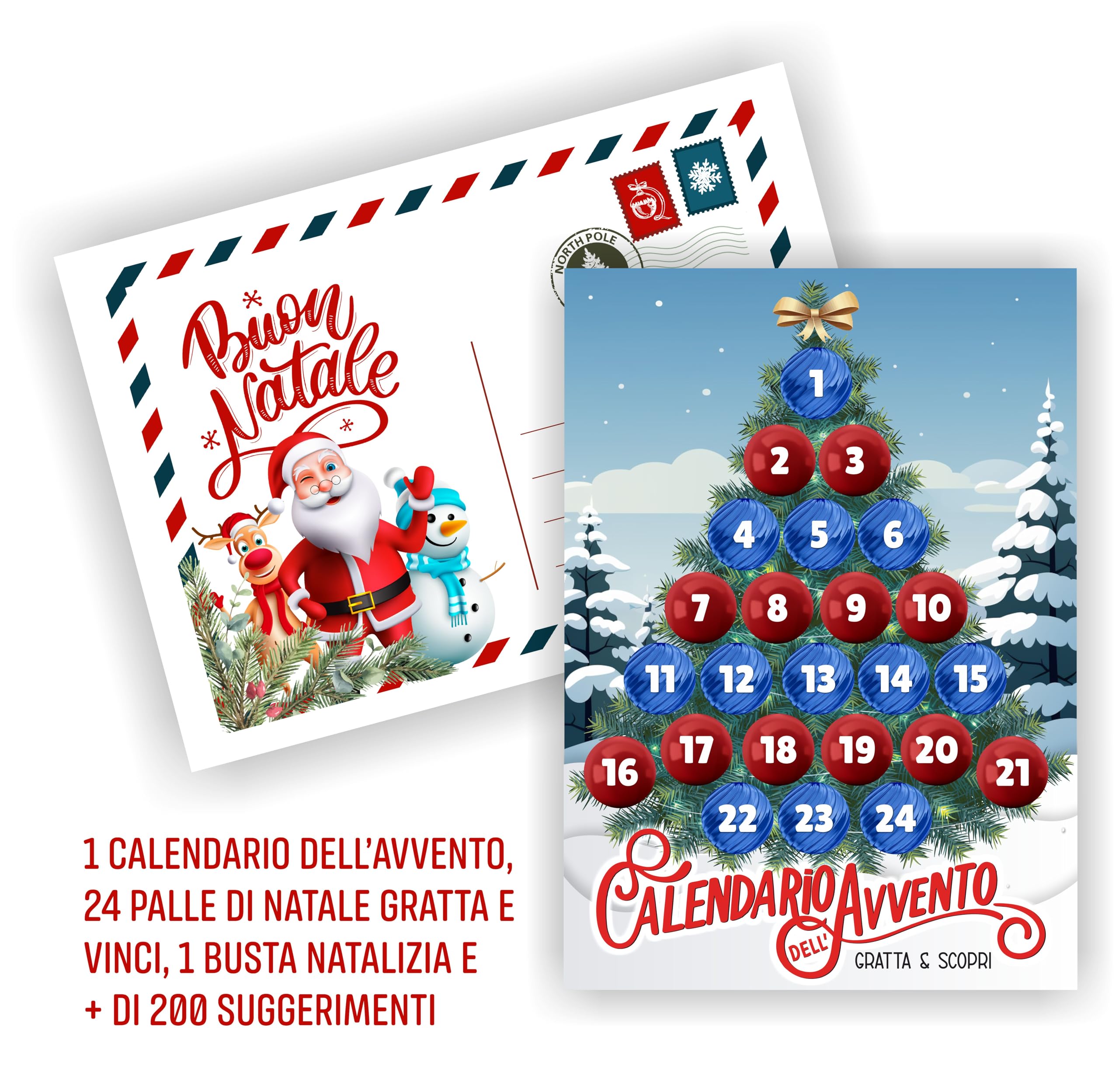Calendario Avvento Personalizzato Gratta E Vinci &ndash; 24 Attivit&agrave; E Dediche, Regalo Creativo Per Coppie E Famiglie, 2024