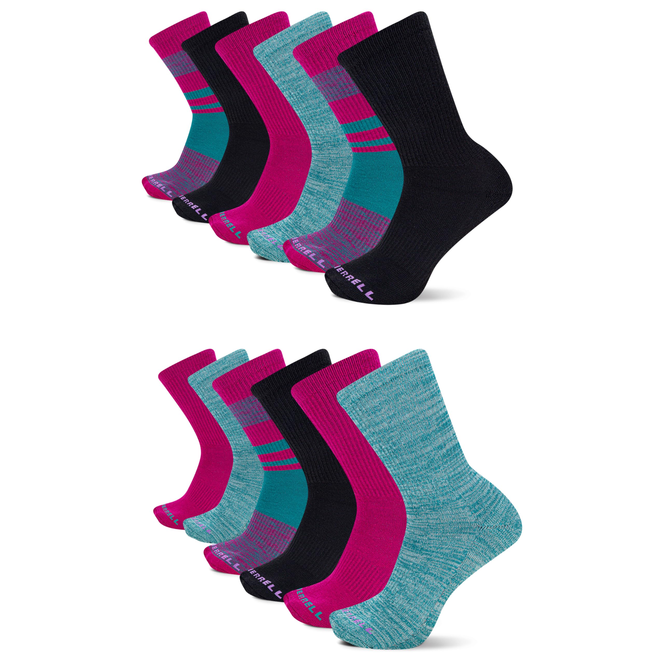 Merrell Unisex Adult Men's and Women's Cushioned Midweight Ankle Socks - 4, 8, 12 Pairs - Moisture Wicking