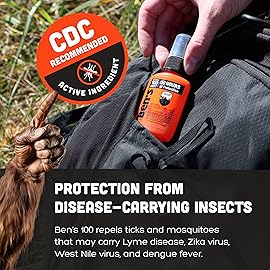 Ben\'s 100 Tick & Insect Repellent - Alcohol-Free DEET Insect Repellent Pump Spray - Offers 10 Hours of Protection for Adults & Children - 1.25 fl oz (Pack of 4)