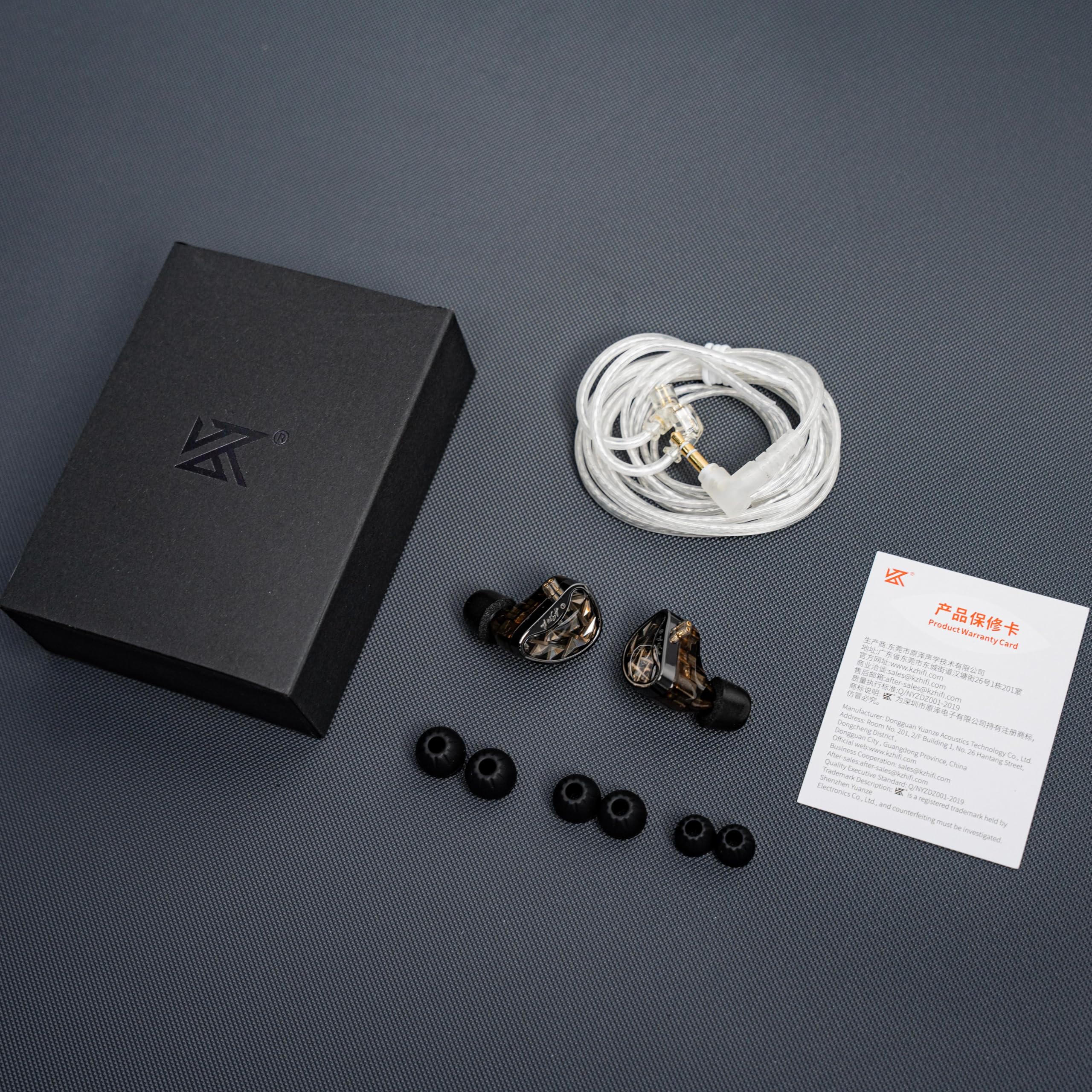 Linsoul KZ AS24 Pro 12BA Controladores IEM, sintonizable HiFi IEM, Auriculares con Cable Desmontable de 0,78 mm empotrada 2pin Cable Plateado para el músico audiófilo (Sin micrófono)
