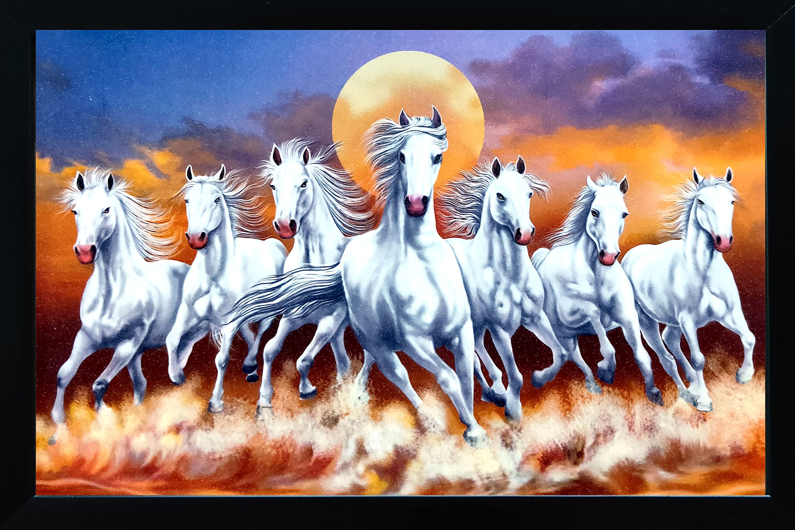 7 Horse Running dynamic Photo frame