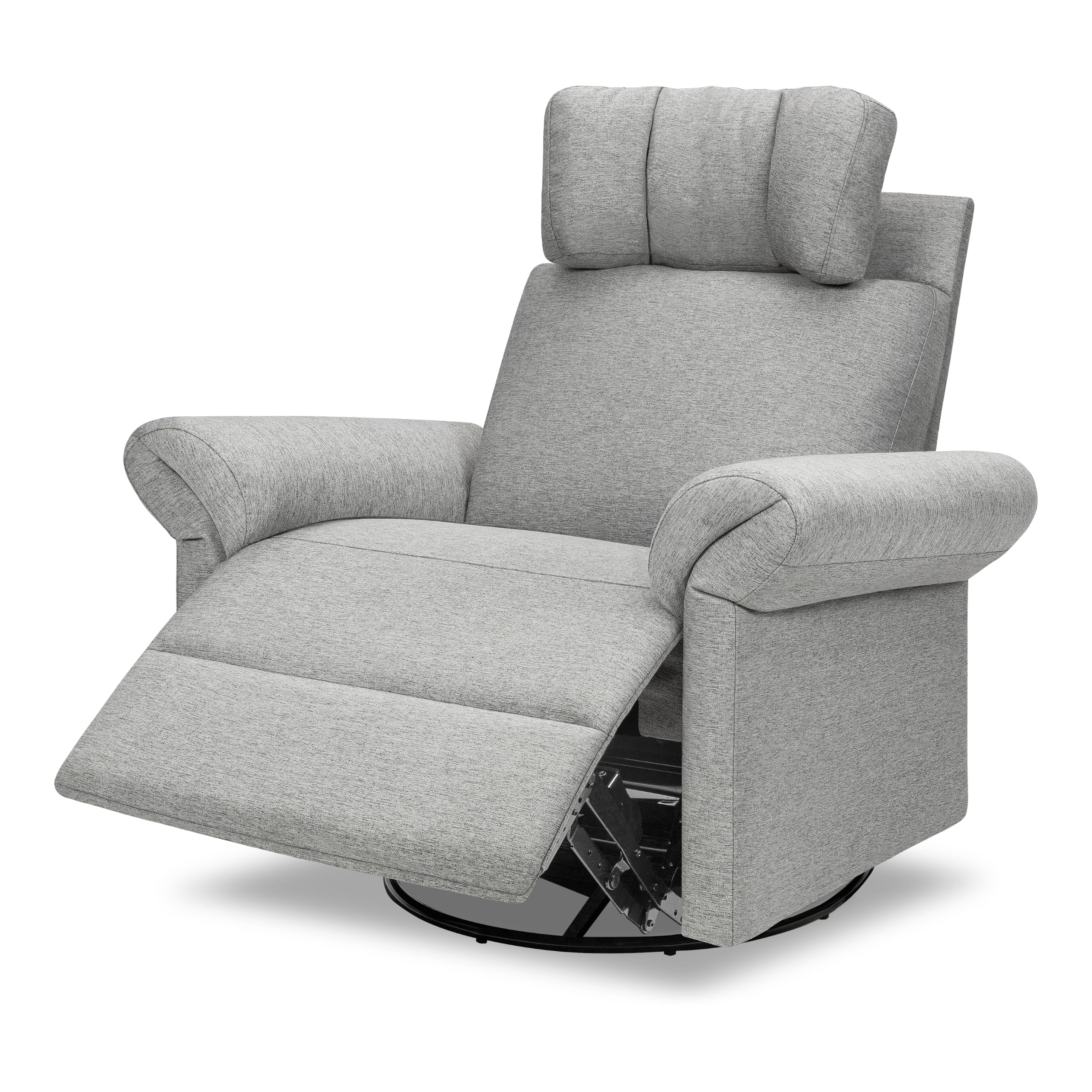 DaVinci Suzy Recliner Glider w/ 360° Swivel, Manual, Frost Grey
