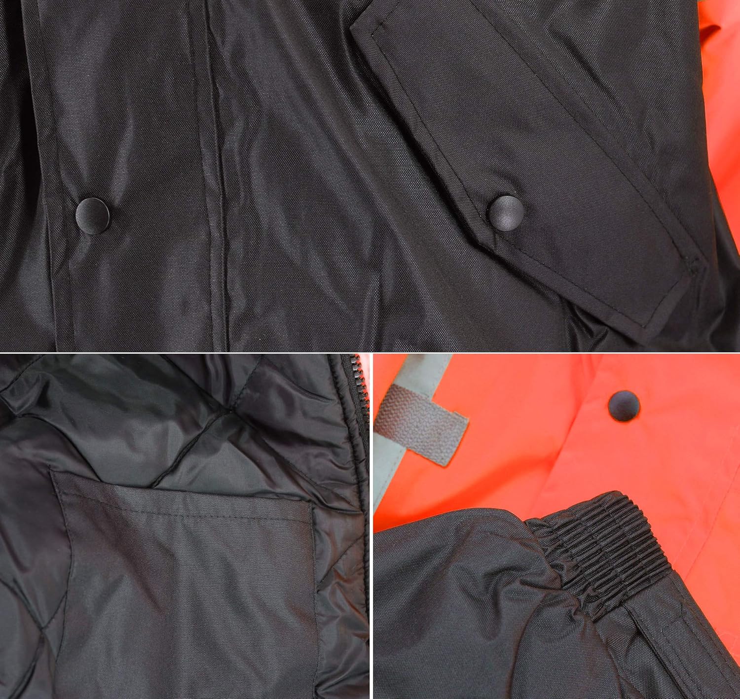 vkwear Men's Class 3 Safety High Visibility Water Resistant Reflective Neon Work Jacket