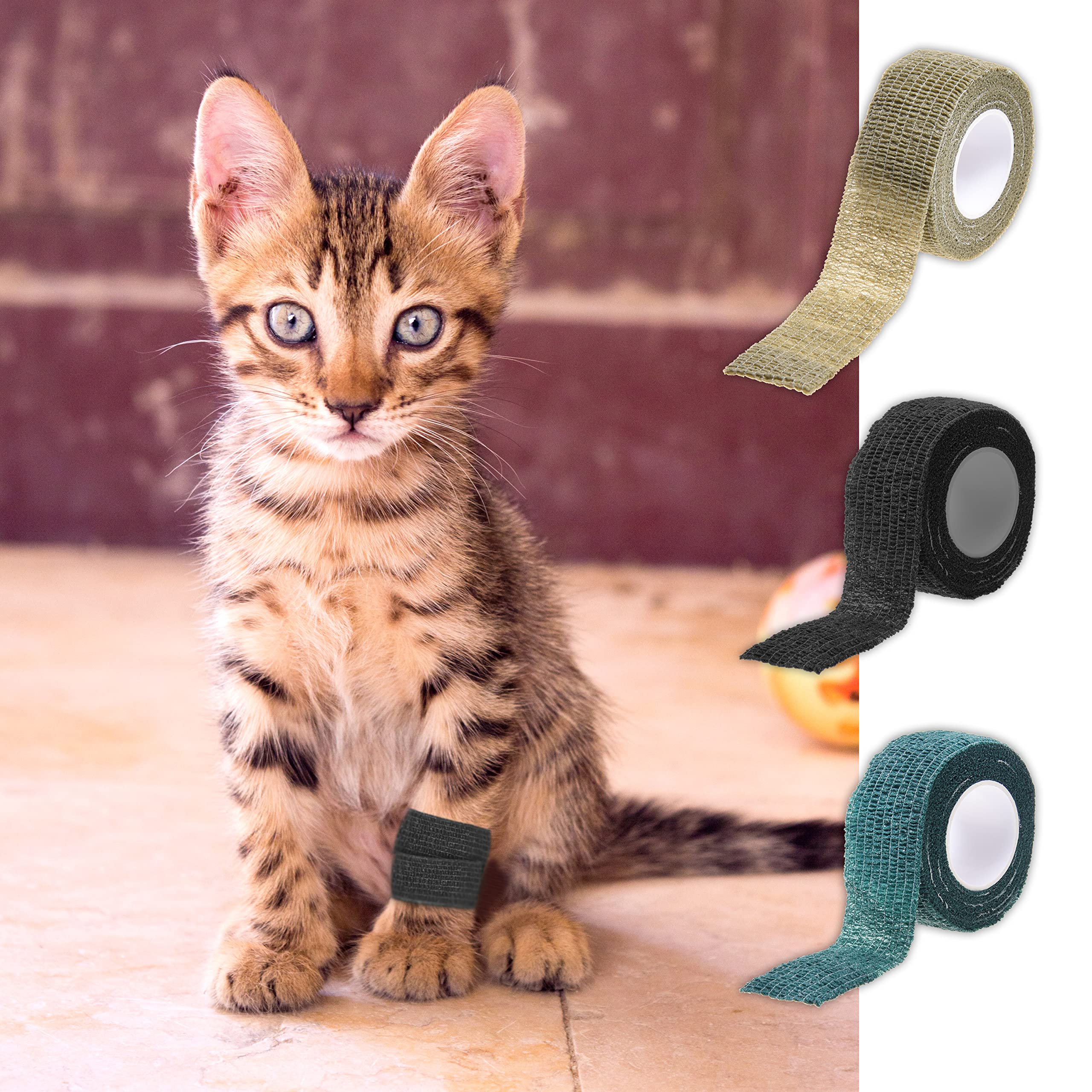 Benda Autoadesiva per Animali Domestici Cani Gatti Cavalli - Confezione da 6 - Previene Le Leccate
