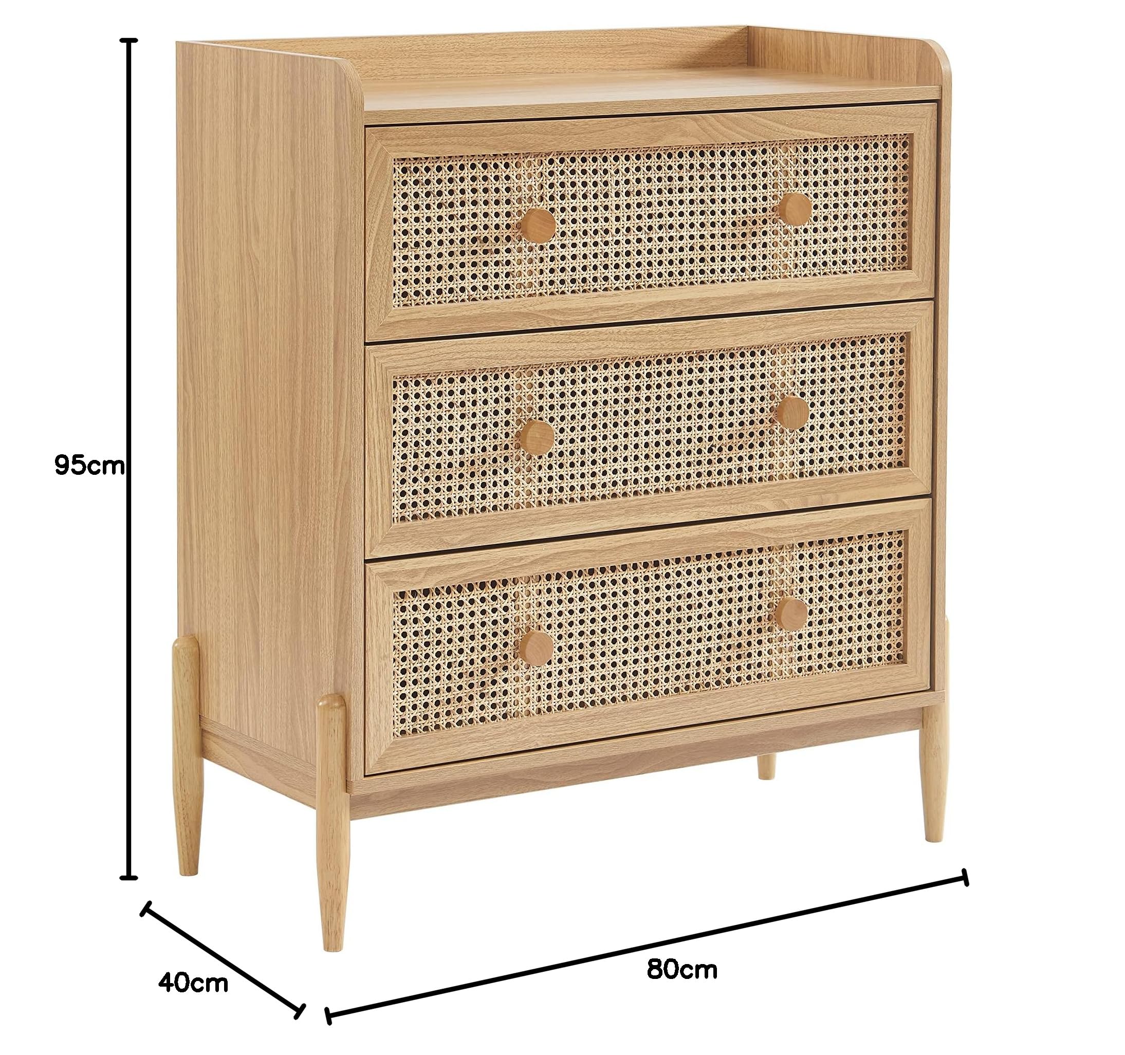 BAÏTA PABLO02 Kommode für Kinder, natürlich, Länge 80 cm, Natur