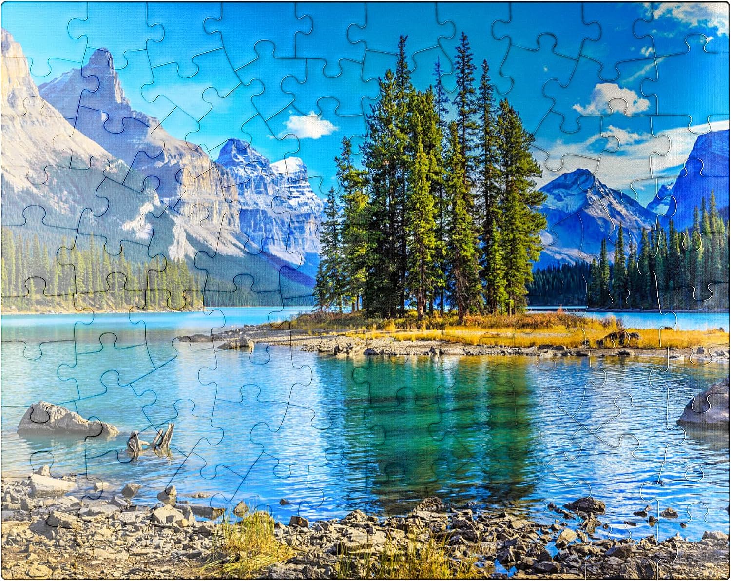 MyPuzzle Spirit Island in Maligne Lake - Jasper National Park Canada - Premium 500 Piece Jigsaw Puzzle for Adults