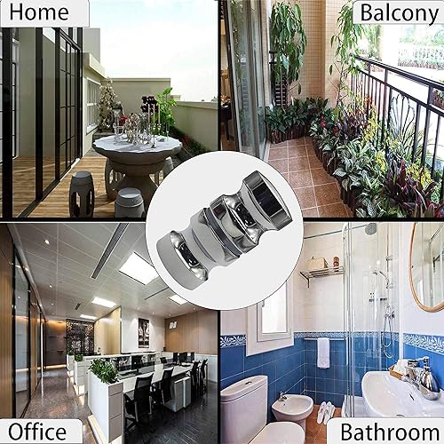 Miniatura 4 de ZKSM Juego de 2 manijas de ducha para puerta de baño con acero inoxidable sólido para puerta de vidrio de repuesto (tornillo de instalación de 0.307