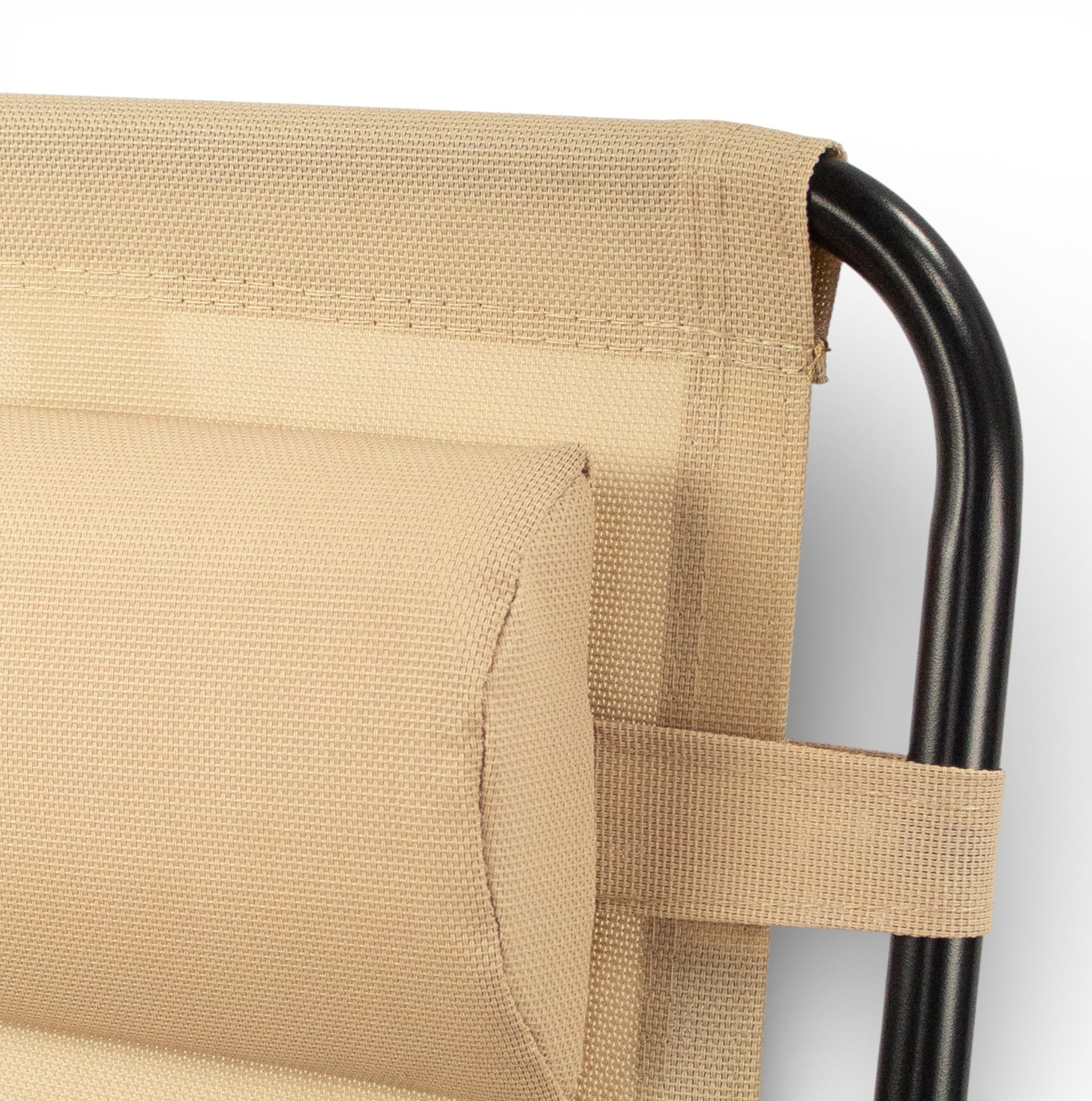 Pincho Tumbona Jardin Exterior Plegable de Gravedad Cero - Pack 2 Sillas Reclinables o Hamacas para Playa, Terraza y Camping con Portavasos, Ligeras y Cómodas (Beige)