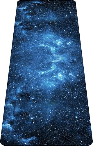 Miniatura 25 de nuveti Esterilla de yoga de viaje impresa - Esterilla de ejercicios y entrenamiento de 1/16 de pulgada de grosor, antideslizante, con bolsa de