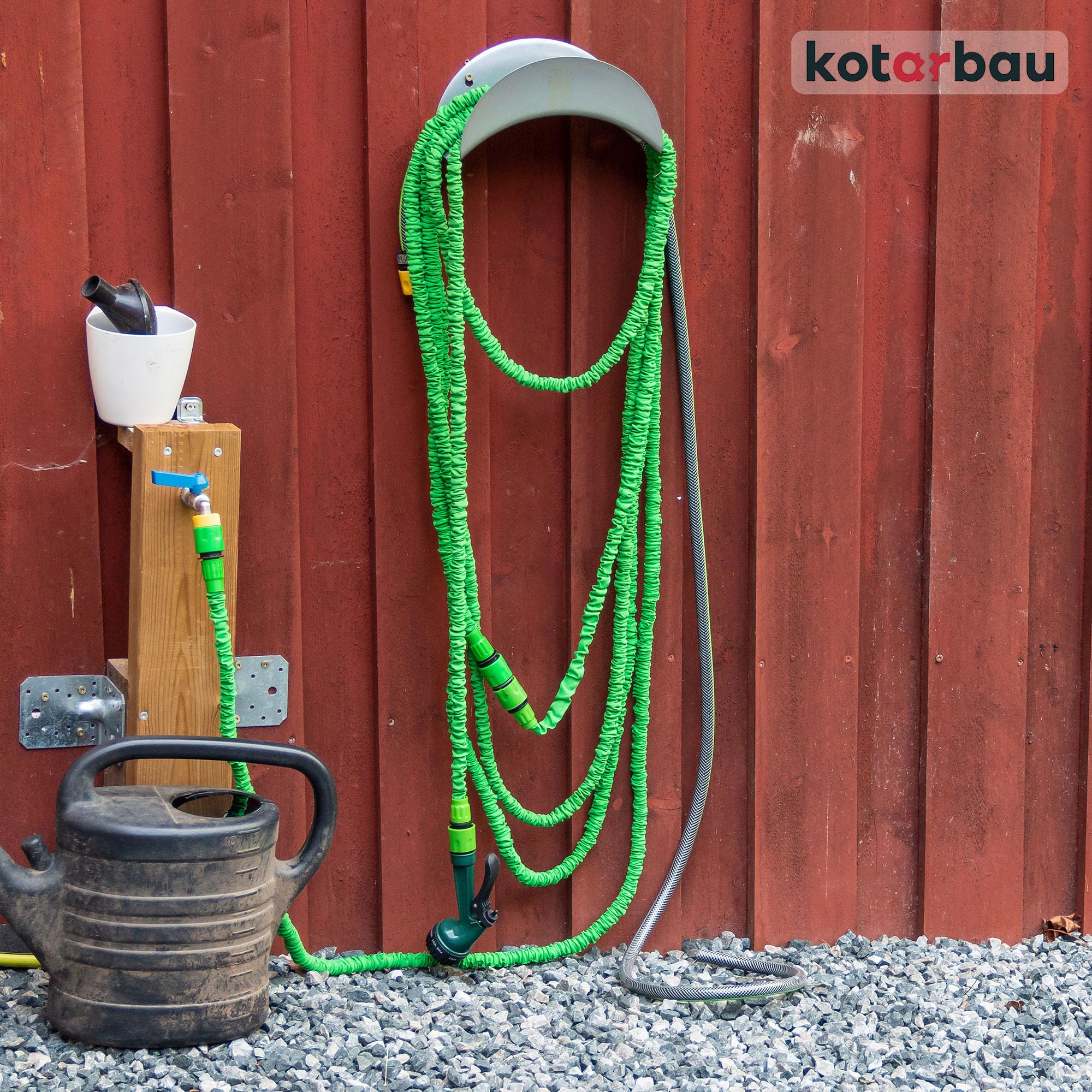 KOTARBAU® 2 x Support Tuyau Arrosage Mural | Suspension Murale en Acier | Enrouleur Mural Tuyau Arrosage | Porte Tuyau Arrosage Mural | Support Mural Tuyau Arrosage | Accroche Tuyau Arrosage