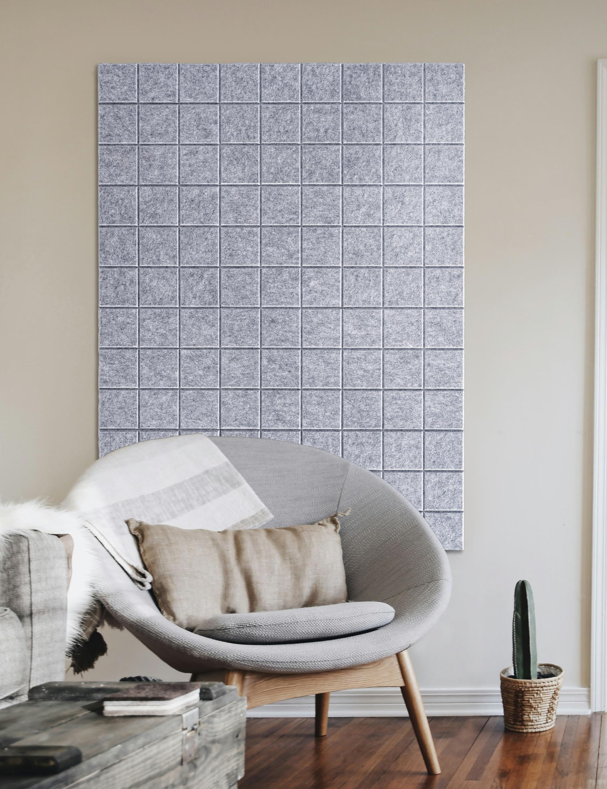 Duża tablica korkowa do biura, alternatywa 122 x 91 cm, filcowe płytki ścienne z samoprzylepnymi zakładkami, tablice ogłoszeniowe na ściany, tablica filcowa, tablica korkowa do biura (jasnoszara)