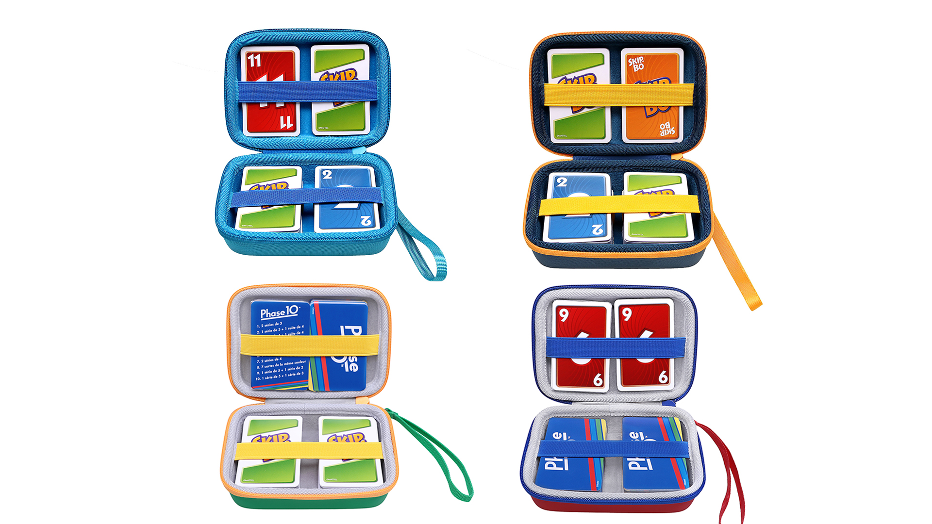 Boîte De Transport XANAD Pour Cartes – Range Jusqu’à 400+ Cartes – Fermeture éclair – Protection Rigide – Bleu Clair – Idéal Pour Pokémon, Skip-Bo, Uno