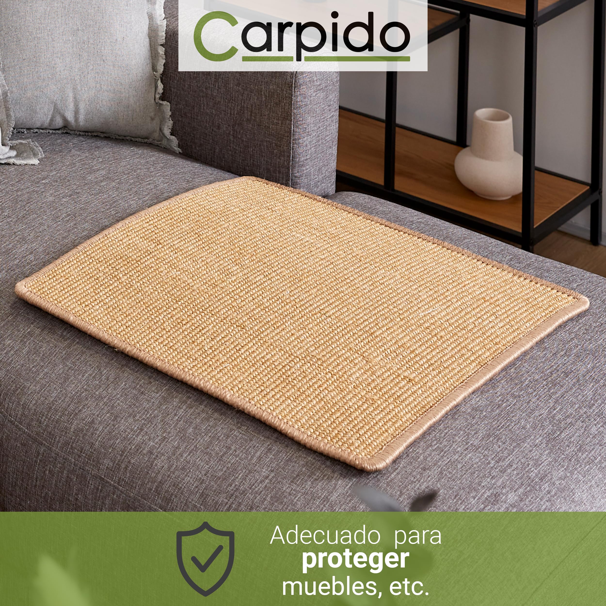 Alfombrilla para Gatos - Set de 2 Alfombras de Sisal Natural 100% - Alfombrilla para el Suelo 60 x 80 cm