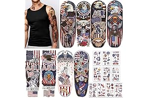 4th of July Temporary Tattoo Stickers Set for Patriotic Celebrations