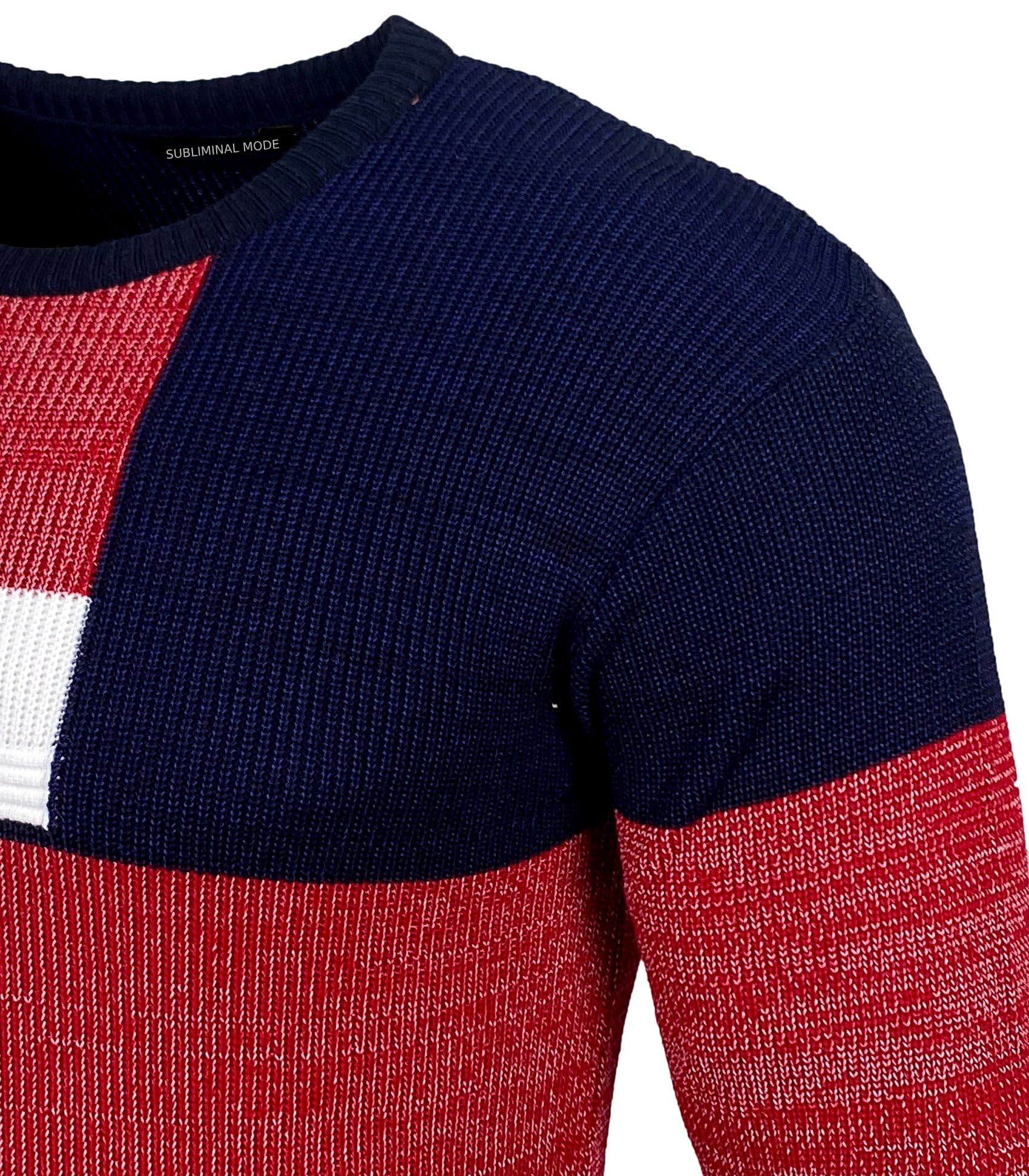 Subliminal Mode Maglione Caldo Disegno Piastrella Multicolore Uomo Pullover BX52200
