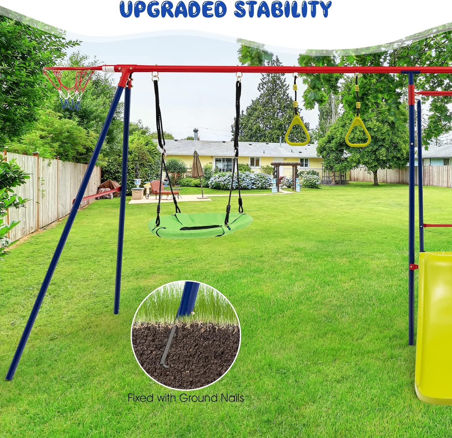 Columpio Tobogan Infantil Juguettos Jardín Columpios Para Parques