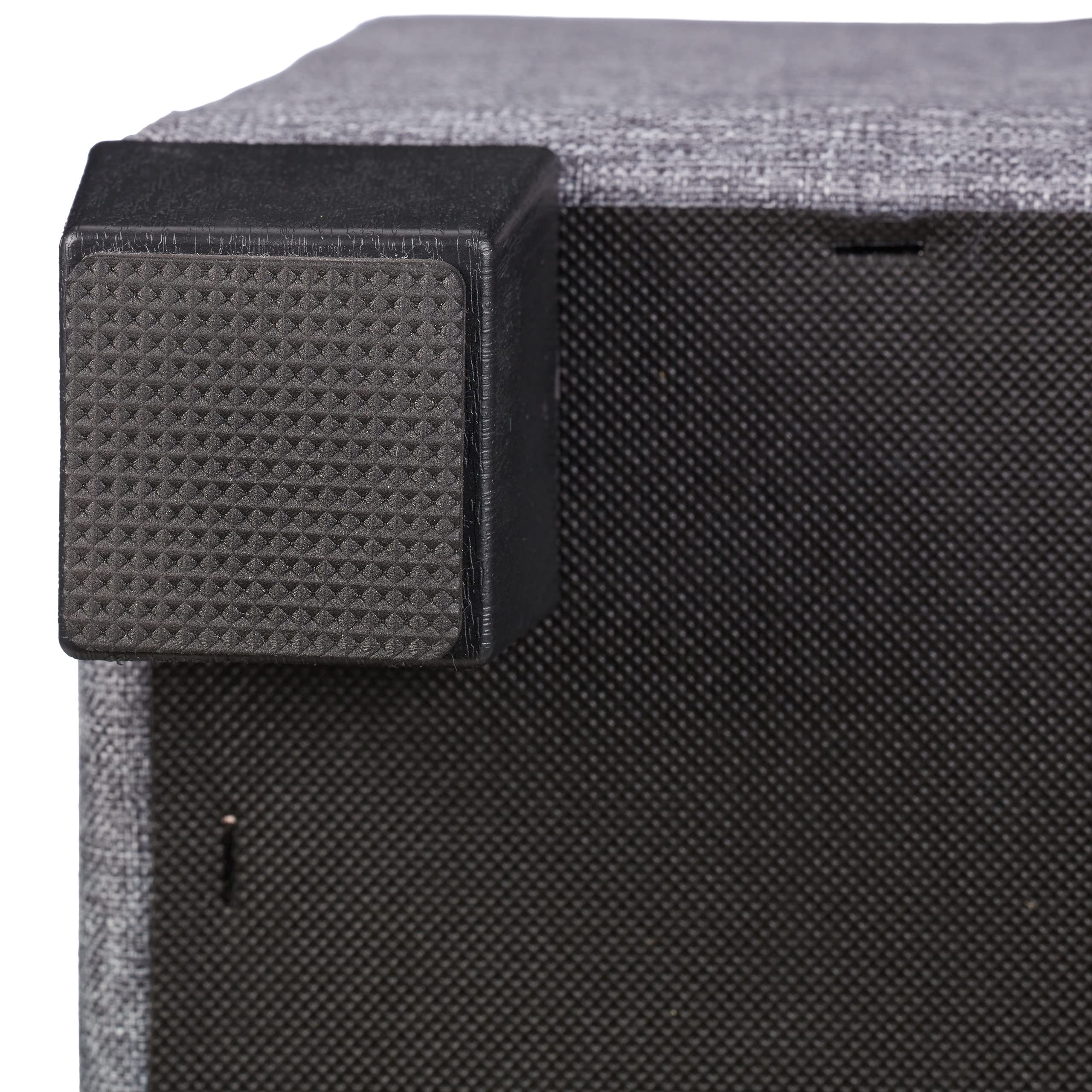 Relaxdays Taburete con Almacenaje, Reposapiés Sofá con Tapa, Asiento Acolchado, Tapizado, Cubo, 42 x 45 x 45 cm, Gris