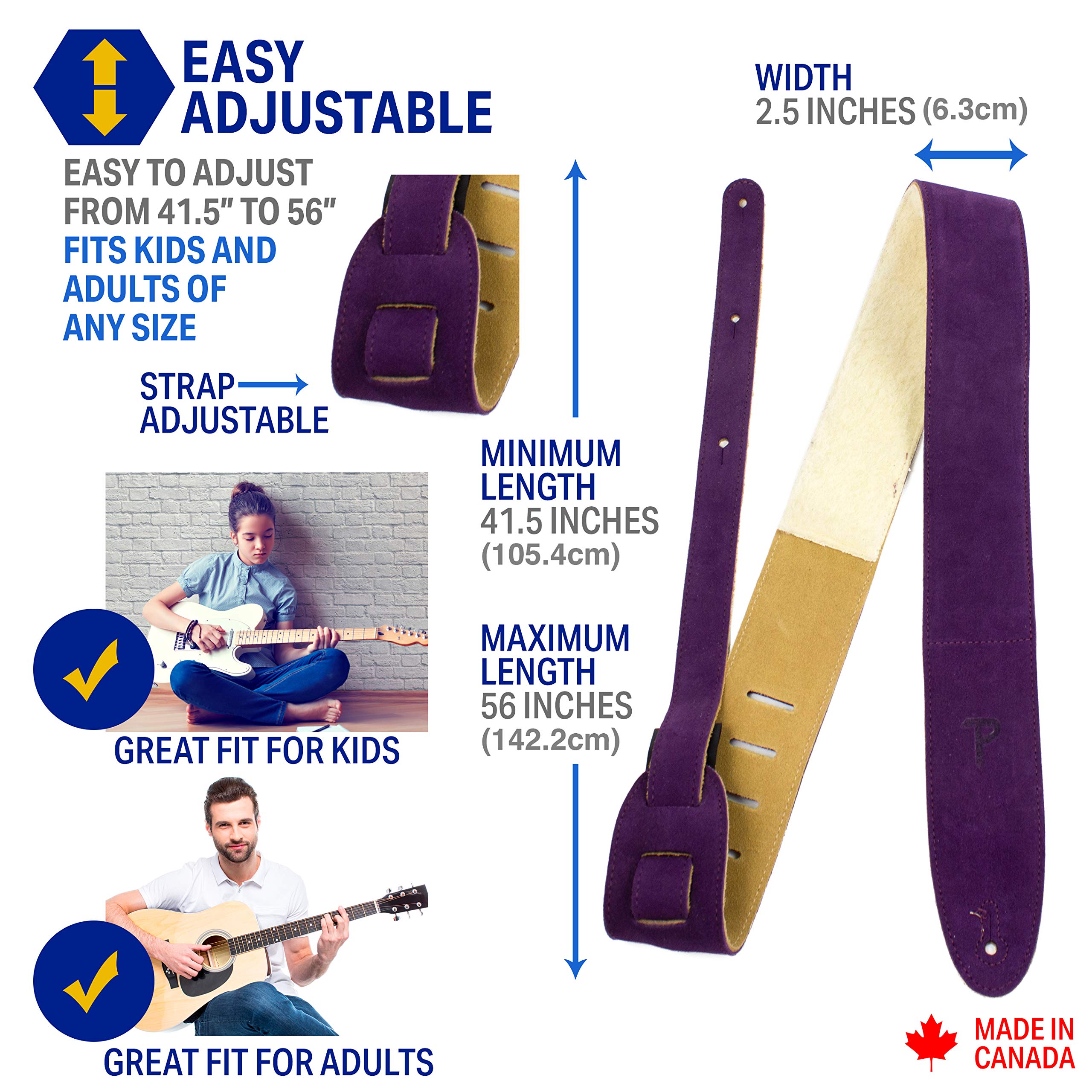 Perri's Leathers Ltd. Gitaarband Suede Schapenvacht Pad Paars Verstelbaar Voor Akoestische Bas Elektrische Gitaren Made In Canada Dl325s 204 750560081 Perri's Leathers Ltd. Gitaarband Suede Schapenvacht Pad Paars Verstelbaar Voor Akoestische Bas Elektrische Gitaren Made In Canada Dl325s 204 750560081