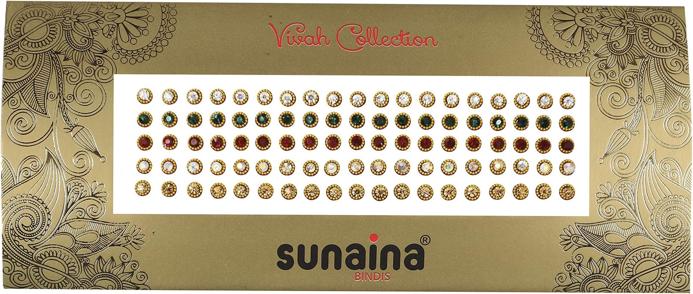 Sunaina Vivah Collection Maroon Colour 5 in 1 Stone Bindis for Women [SVC703]