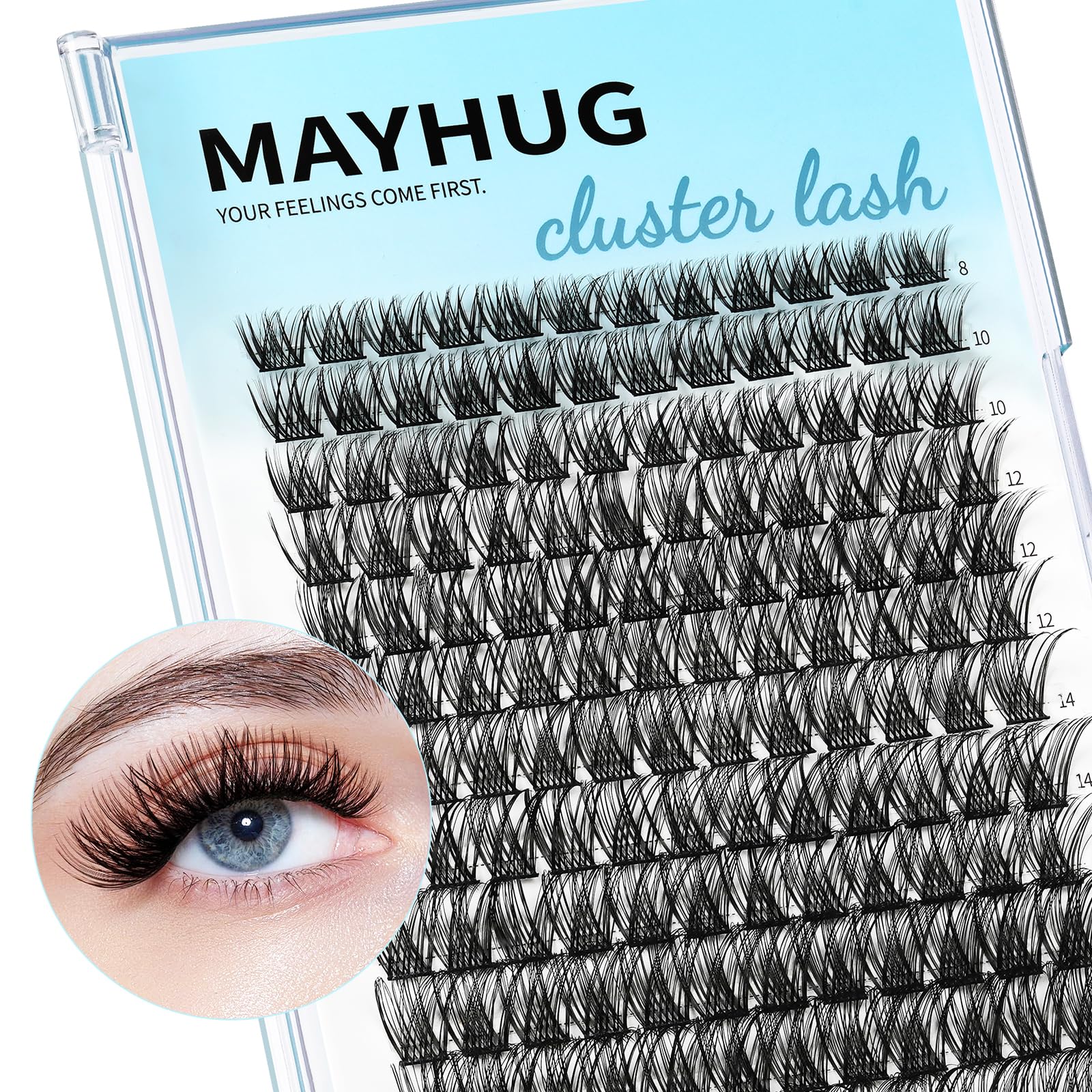 Mayhug Lash Clusters Wispy Cluster Eyelash Extensions 144pcs Individual Lashes 8-18mm Lash Extension DIY False Eyelashes S...