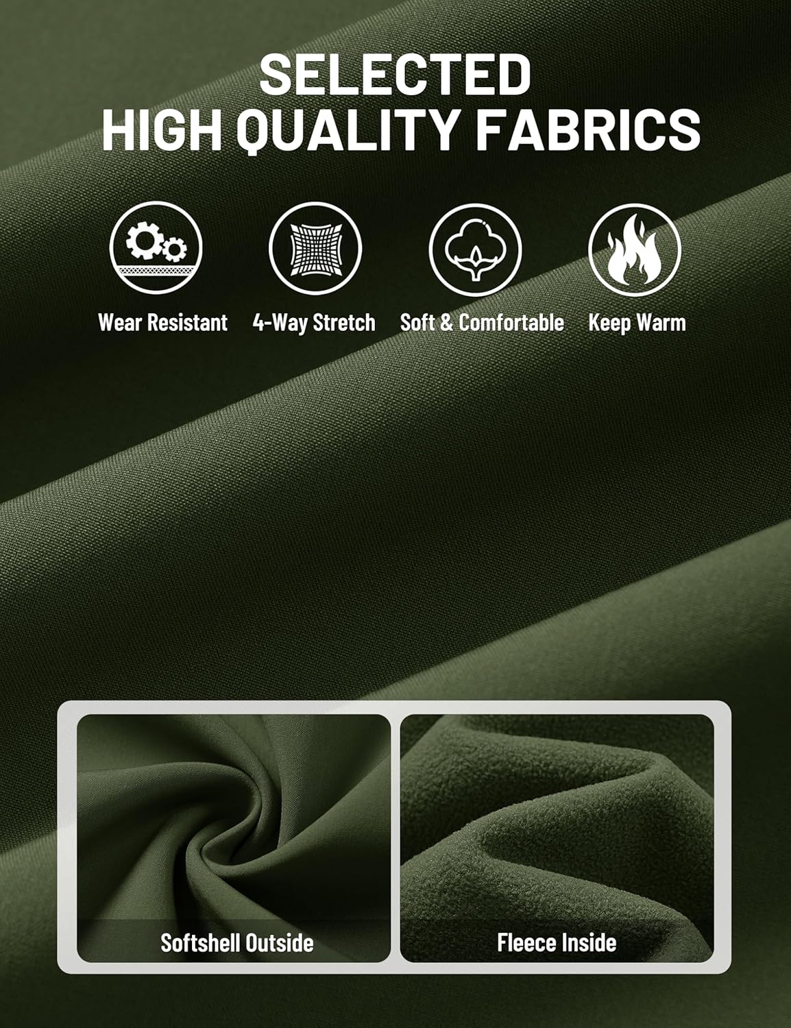 TACVASEN Men's Windproof Lightweight Vest Waterproof with Pockets Softshell Sleeveless Fleece Jacket for Hiking Golf - Image 5