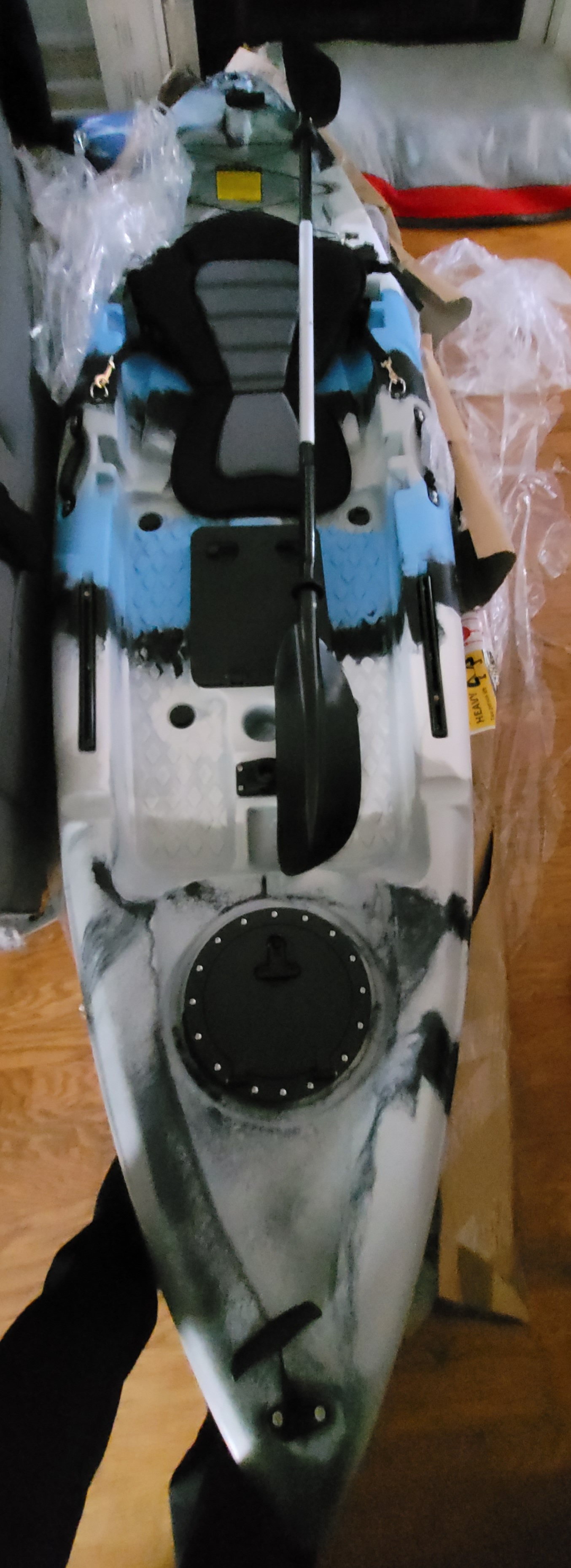 23/mo Finance BKC FK184 9' Single Sit On Top Fishing Kayak W/ Seat and Paddle Included Solo