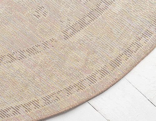 Miniatura 9 de Unique Loom Penrose Collection - Alfombra de área Krystle (6 pies 1 pulgada, redonda, beige marróngris)