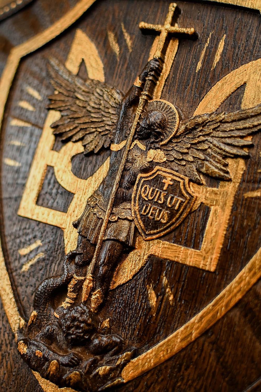 Saint Michael Icon | Wooden Wall Art | Christian Gift Idea | Catholic Art for Home Altar | Baptism or Confirmation Gift | Angel Decor