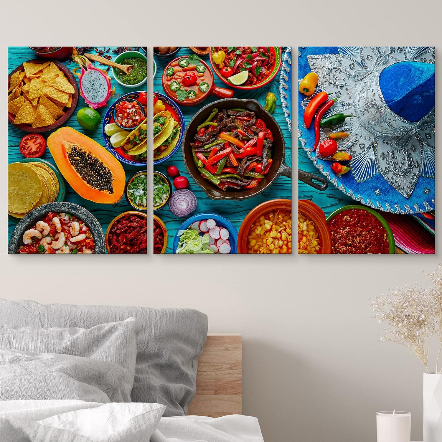 Hоt Dеаlѕ wall26 Canvas Print Wall Art Set Mexican Inspired Food Variety Food Cultural Photography Realism Rustic Landscape Colorful Multicolor Ultra for Living Room, Bedroom, Office - 16x24x3