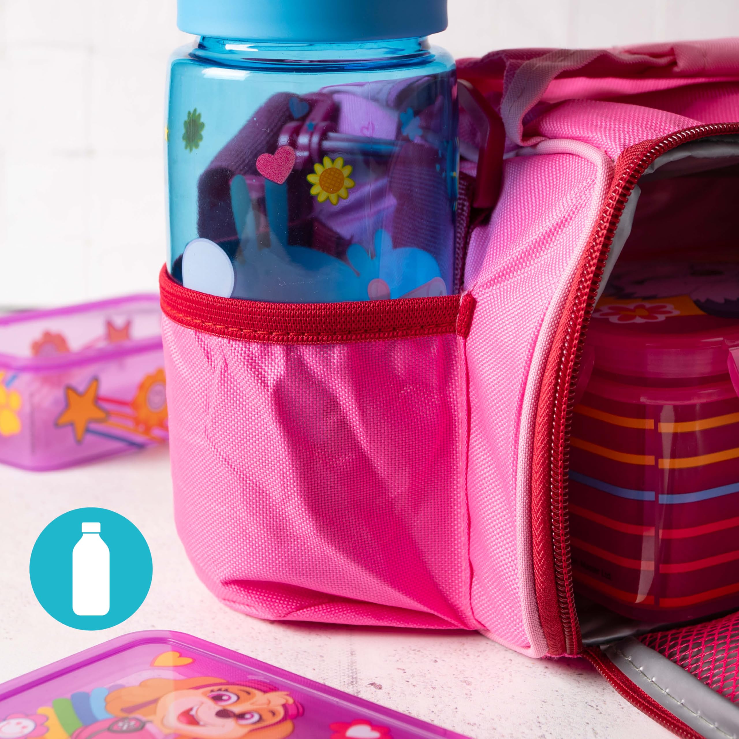 p:os PAW Patrol torba chłodząca dla małych dzieci 1,7 l – mini lodówka w zestawie 3 x pudełko śniadaniowe – idealna w podróży, na plażę, do przedszkola lub szkoły