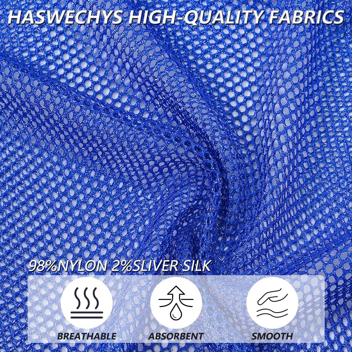 Mens Mesh Tank Tops Sheer Sexy Fishnet Sleeveless See Through Muscle Workout Glitter Sparkly 1 Blue L - Image 5