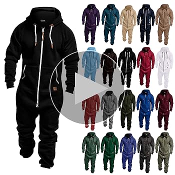 my jumpsuit men's 線-sen- XUETON me men's hooded fleece lining jumpsuit plus size